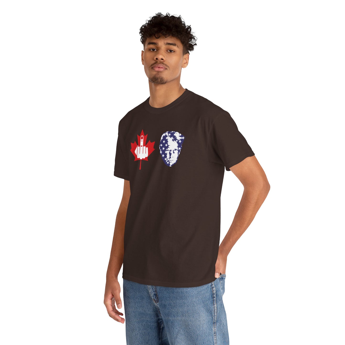 F Trump Canada Gives the Middle Finger to the Convicted Felon, Canadians Against 51st State, Political Adult Humor T-Shirt