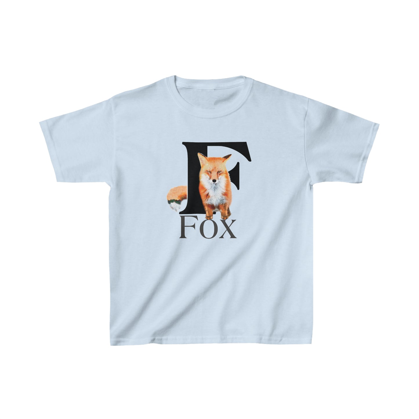 F is for Fox T-Shirt, Animal Letter F Tee, cute Fuzzy Fox Tee, Fox Drawing T-Shirt, animal t-shirt, animal alphabet T, animal letters Tee