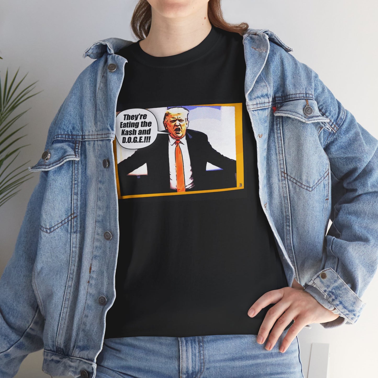 They're Eating the Kash and D.O.G.E. Funny Political Trump T-Shirt, GOP Anti-Trump Humor, F.B.I. Director Kash Patel, Efficiency Parody Tee