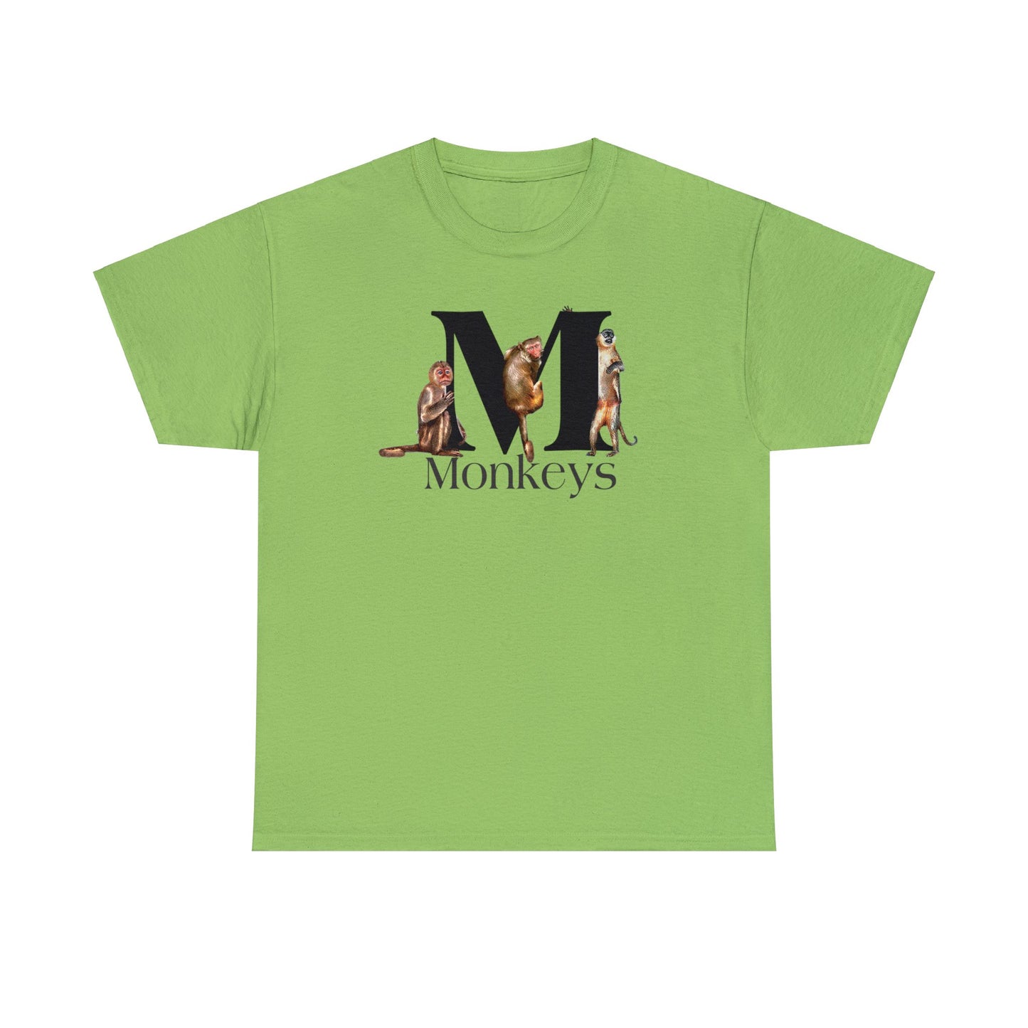 M is for Monkeys, Funny Monkeys t-shirt, Monkeys Hanging on Letter M, Drawing T-Shirt,