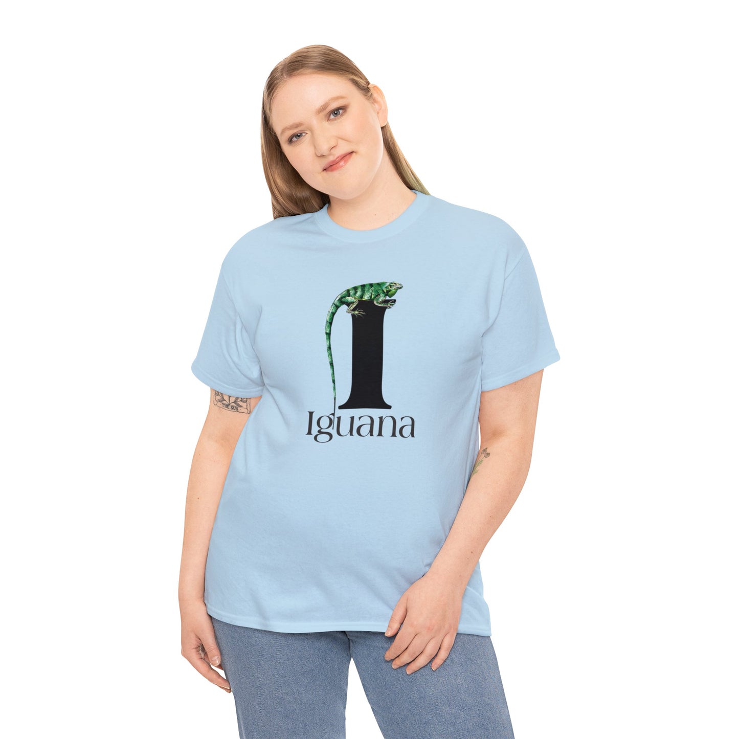 I is for Iguana, Iguana Perched on Letter I, Iguana Lovers, Iguana Drawing T-Shirt, animal t-shirt