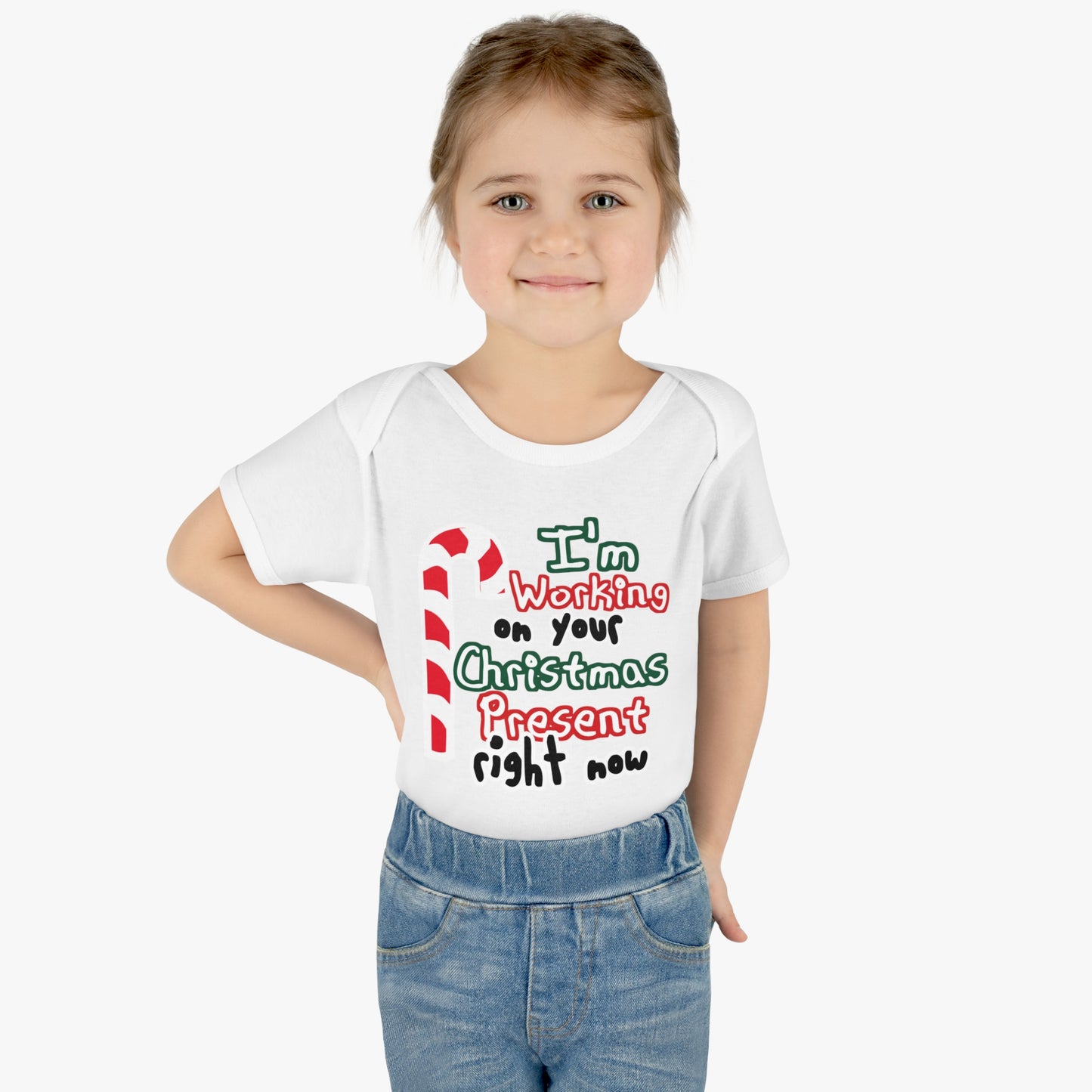 I'm working on Your Christmas Present Right Now Infant Toddler One Piece Body Suit, Christmas Baby Gift, Funny Baby T-Shirt, Christmas Tee