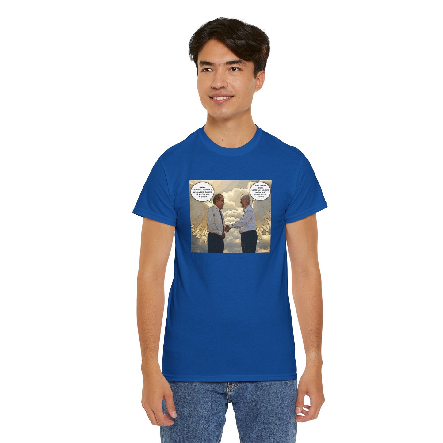 Jimmy Carter Meets Richard Nixon in Heaven T-Shirt, Good News, We're not the worst Presidents in History, Funny Political T-Shirt