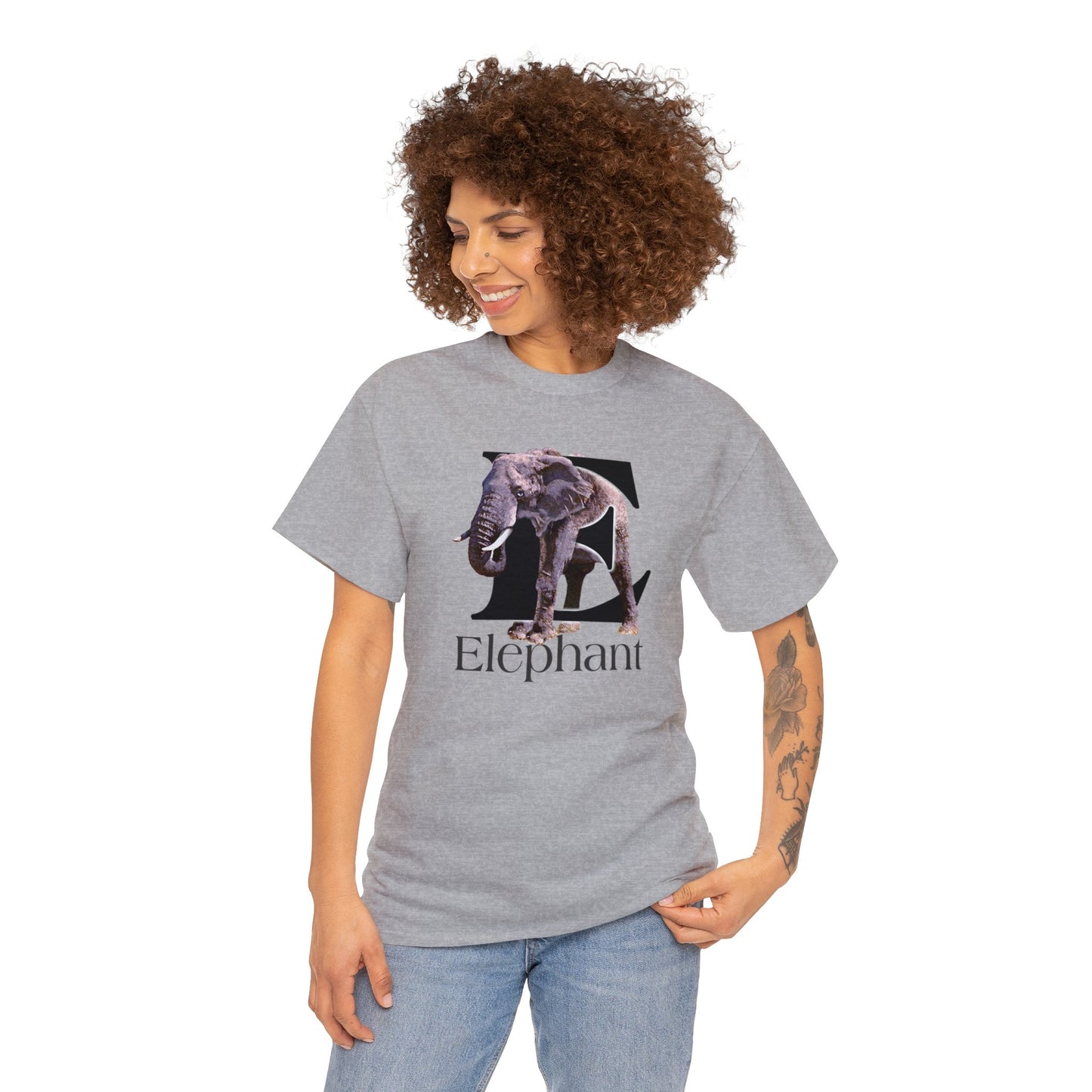 E is for Elephant, Letter E T-Shirt, Cute Elephant Tee, Pachyderm T-Shirt, Kid's Elephant Tee, animal t-shirt, animal