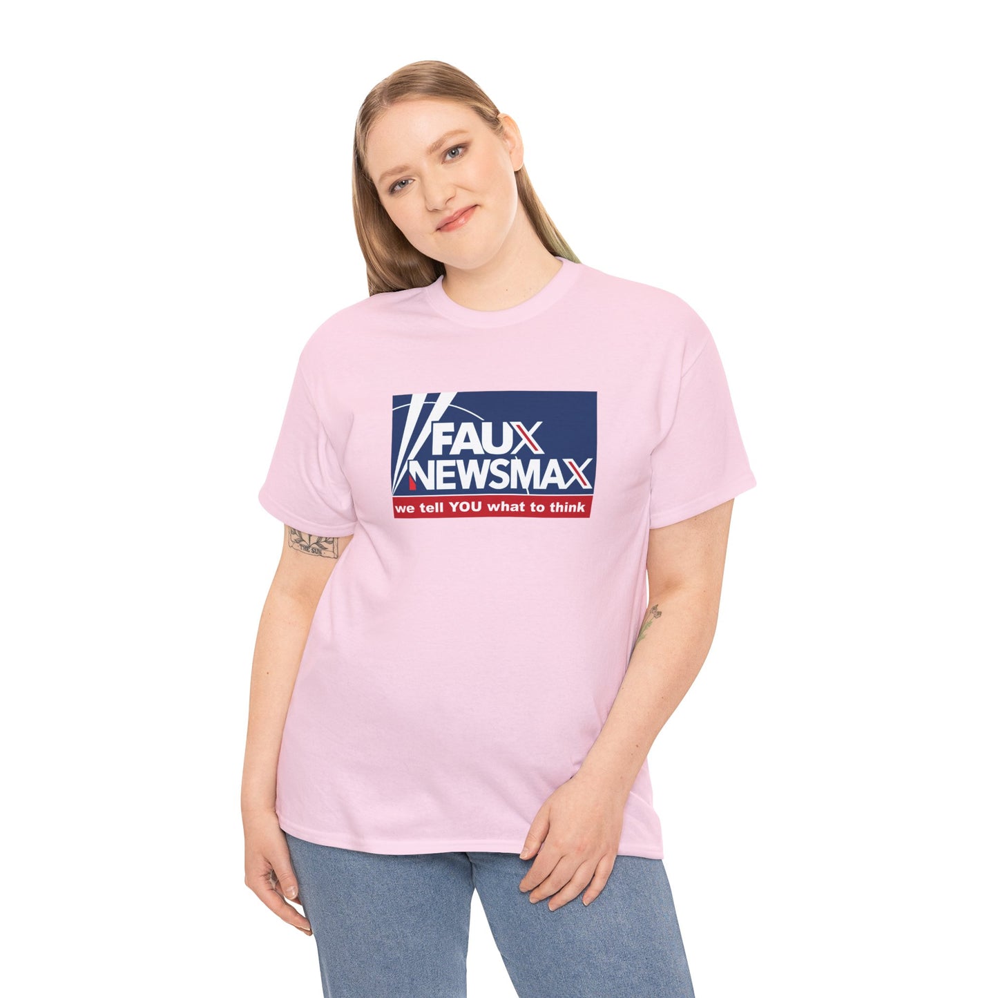 Fox Faux Newsmax X, News Political Parody T-Shirt, We Tell You What to Think, Spoof of Trio of Misleading News Organizations