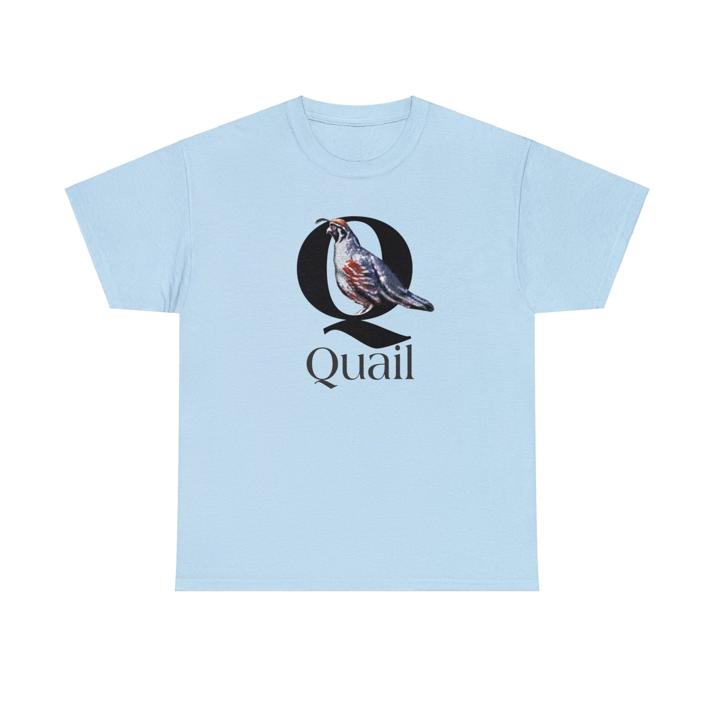 Q is for Quail t-shirt, Quail Drawing T-Shirt, Quail animal t-shirt, animal alphabet Q, animal