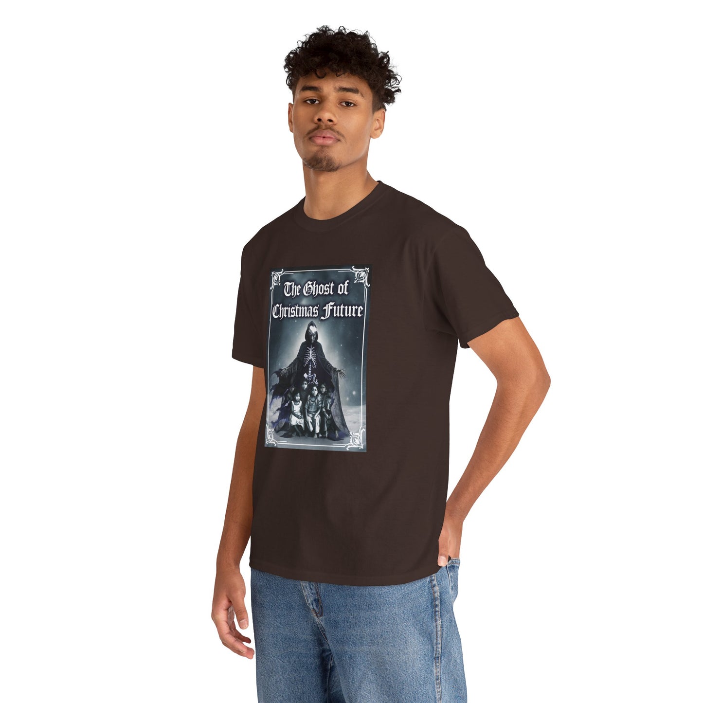 Donald Trump Parody T-Shirt Ghost of Christmas Future, A Christmas Carol Parody, President is Scary Spirt of Things to Come, Deporting Migrant Children, Sad