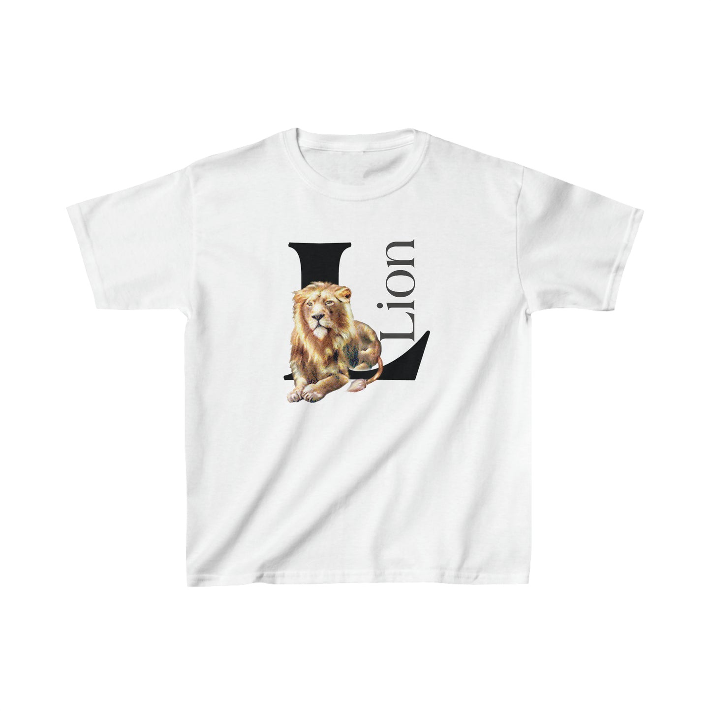 L is for Lion T-Shirt, Lion Drawing T-Shirt, Illustration of Lion, Proud Lion animal t-shirt, animal alphabet T, animal letters Tee