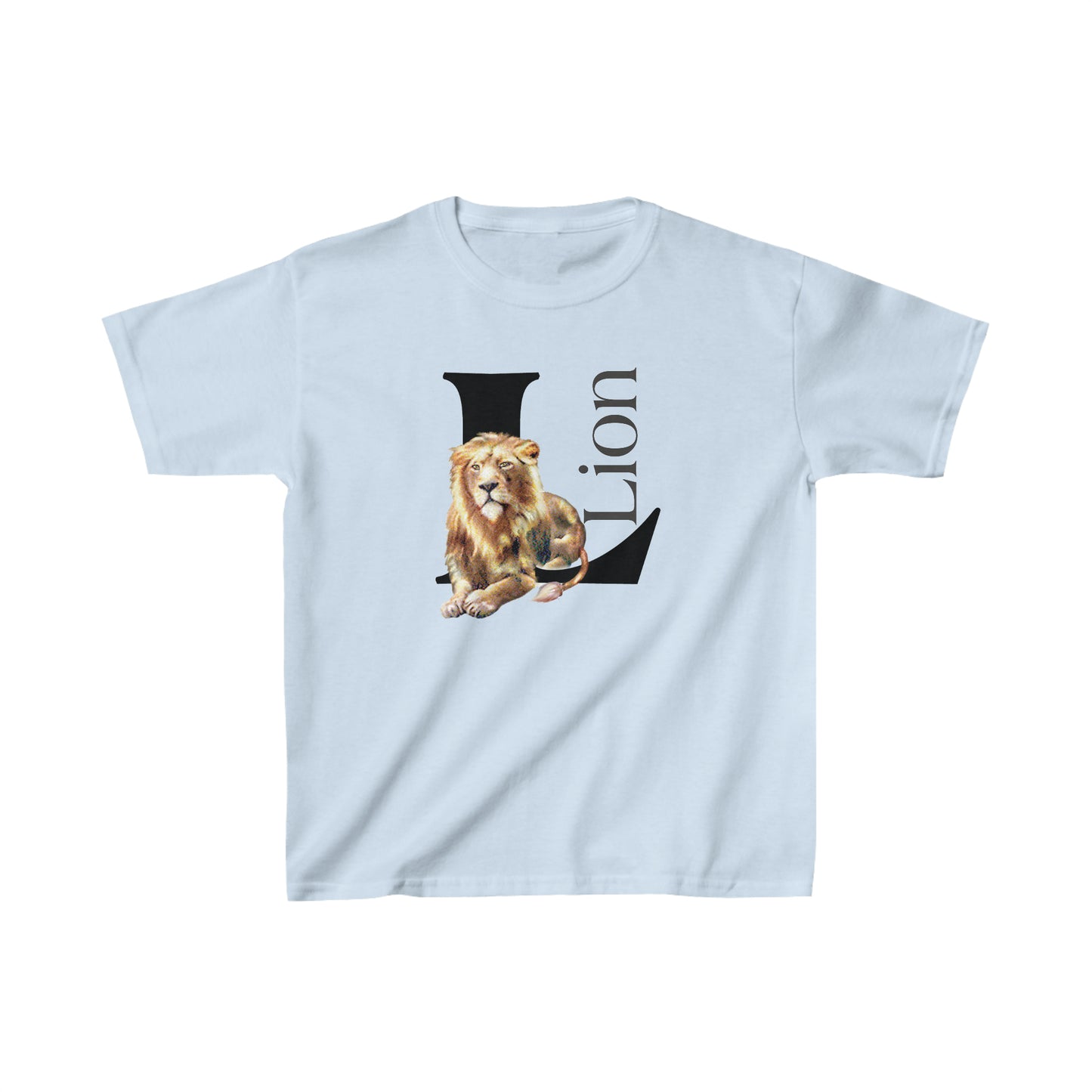 L is for Lion T-Shirt, Lion Drawing T-Shirt, Illustration of Lion, Proud Lion animal t-shirt, animal alphabet T, animal letters Tee