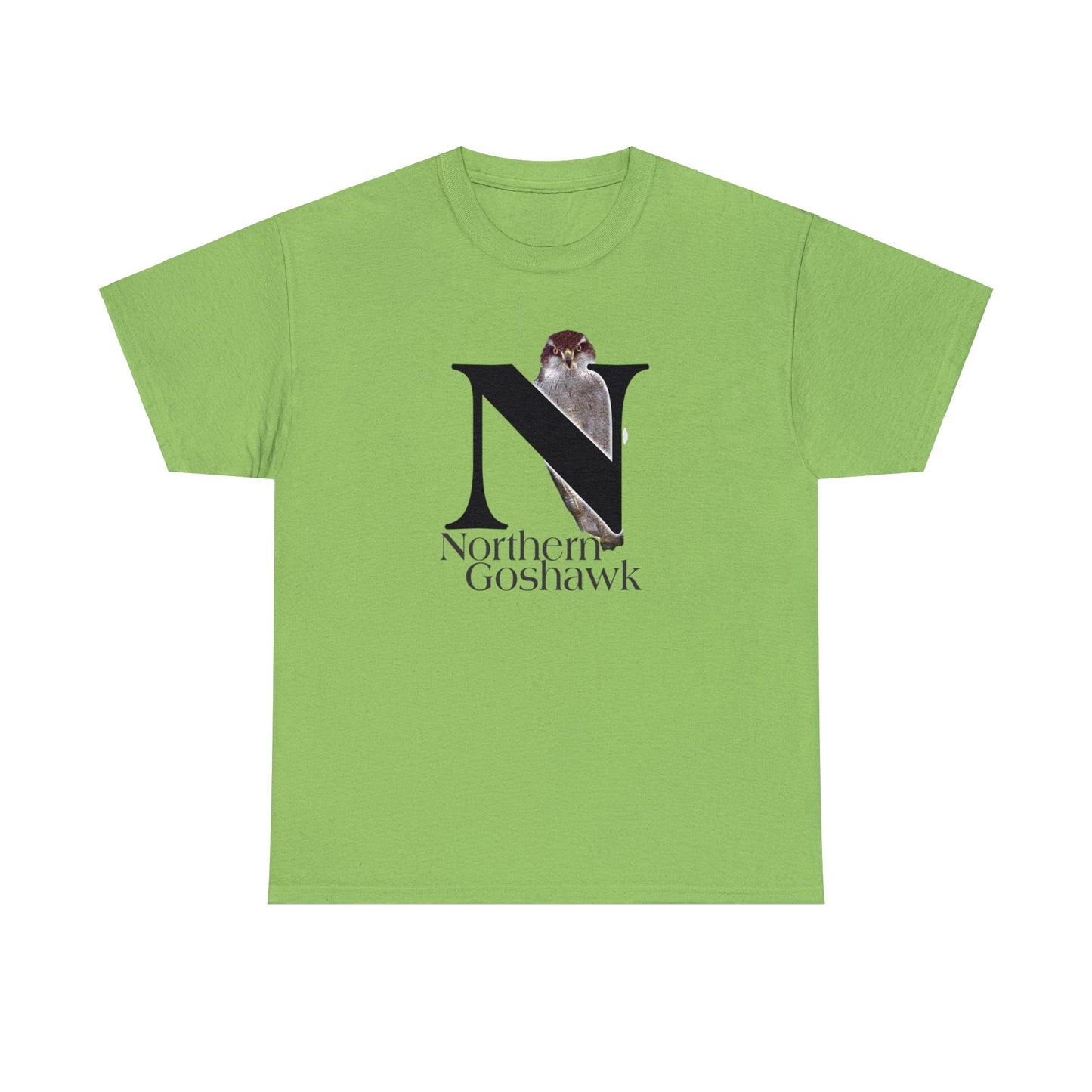 N is for Northern Goshawk T-Shirt, Bird Shirt, Wildlife Drawing T-Shirt, animal t-shirt, animal