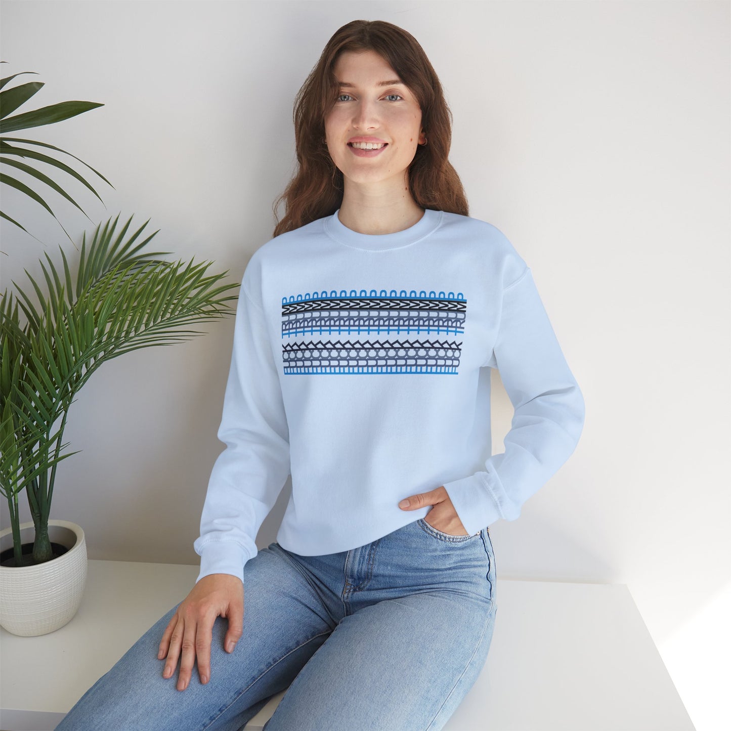 Nordic Pattern Anti-Trump Unisex Heavy Blend Crewneck Sweatshirt