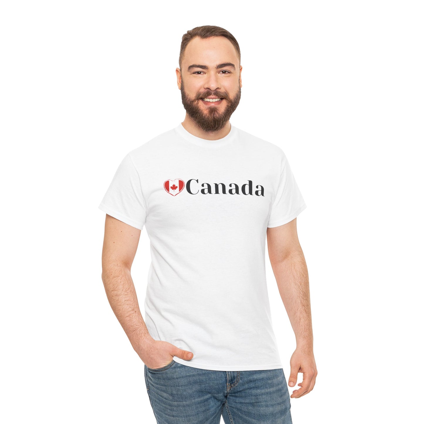 Love Canada Heart T-Shirt, Canadian Pride Tee, Canadian Independence, Proud Canadian T-Shirt, Classy Design