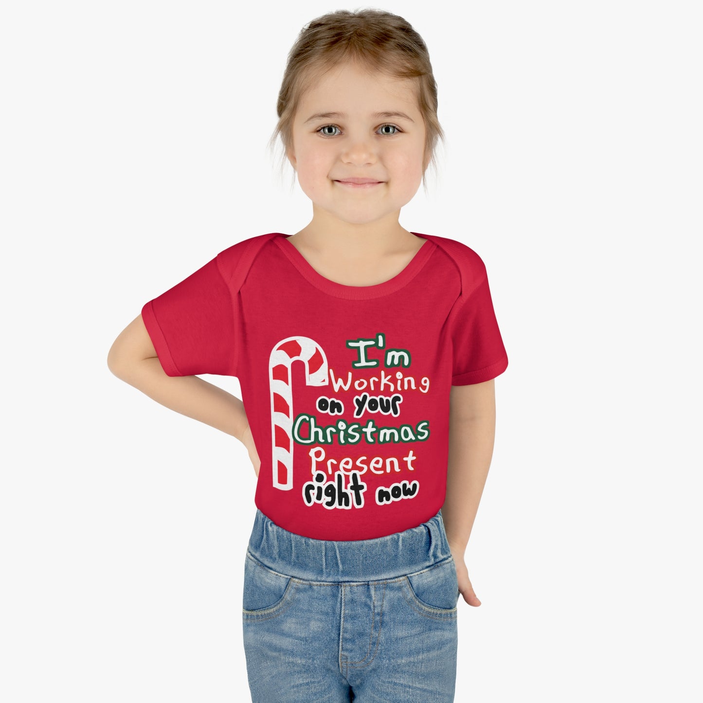 I'm working on Your Christmas Present Right Now Infant Toddler One Piece Body Suit, Christmas Baby Gift, Funny Baby T-Shirt, Christmas Tee