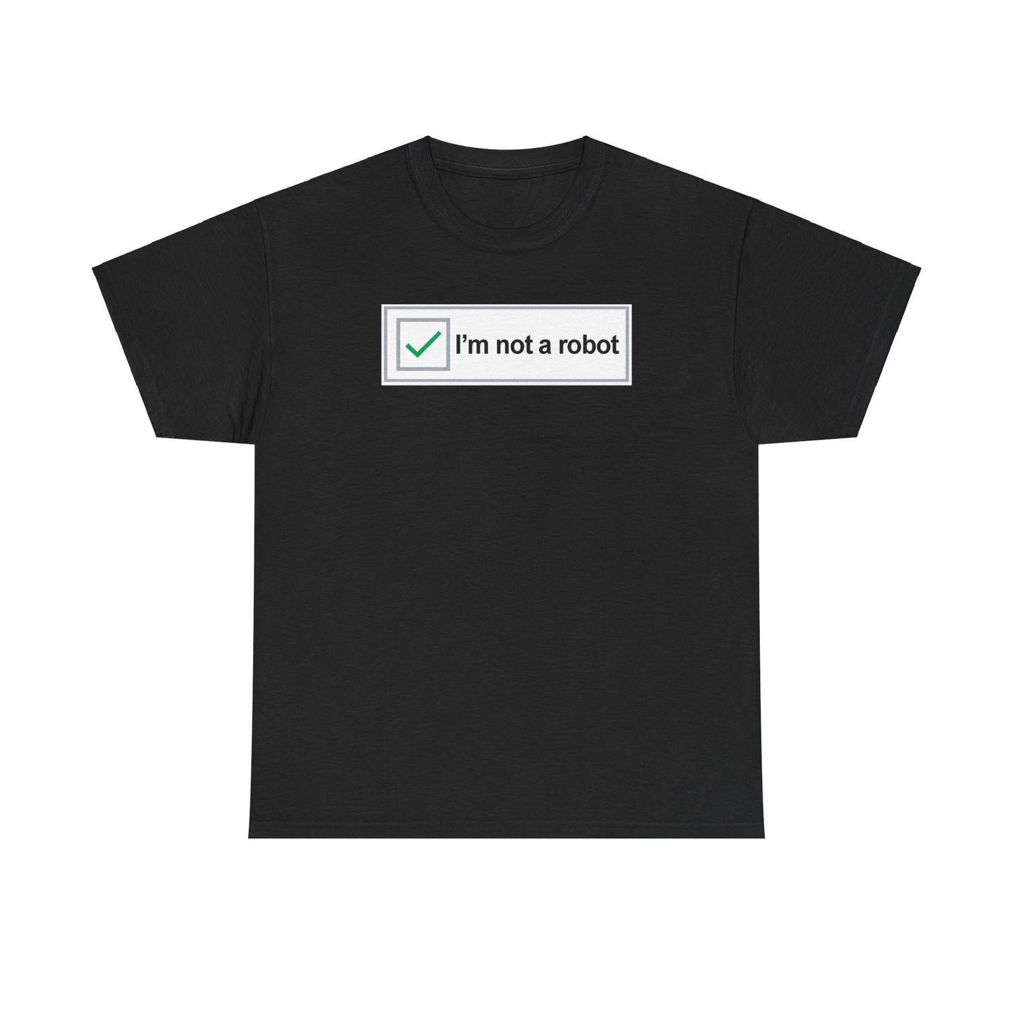 I'm not a Robot CAPCHA Parody Tee, Computer Nerd Humor, I Think, Therefore I am, Humorous Geek T-Shirt