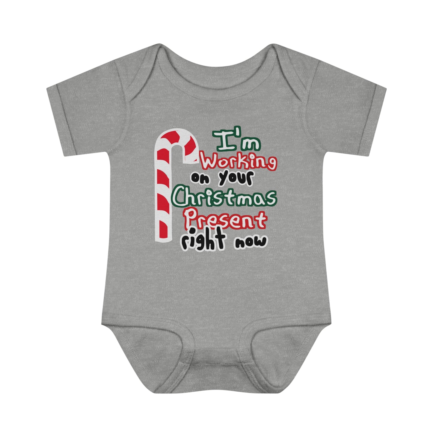 I'm working on Your Christmas Present Right Now Infant Toddler One Piece Body Suit, Christmas Baby Gift, Funny Baby T-Shirt, Christmas Tee