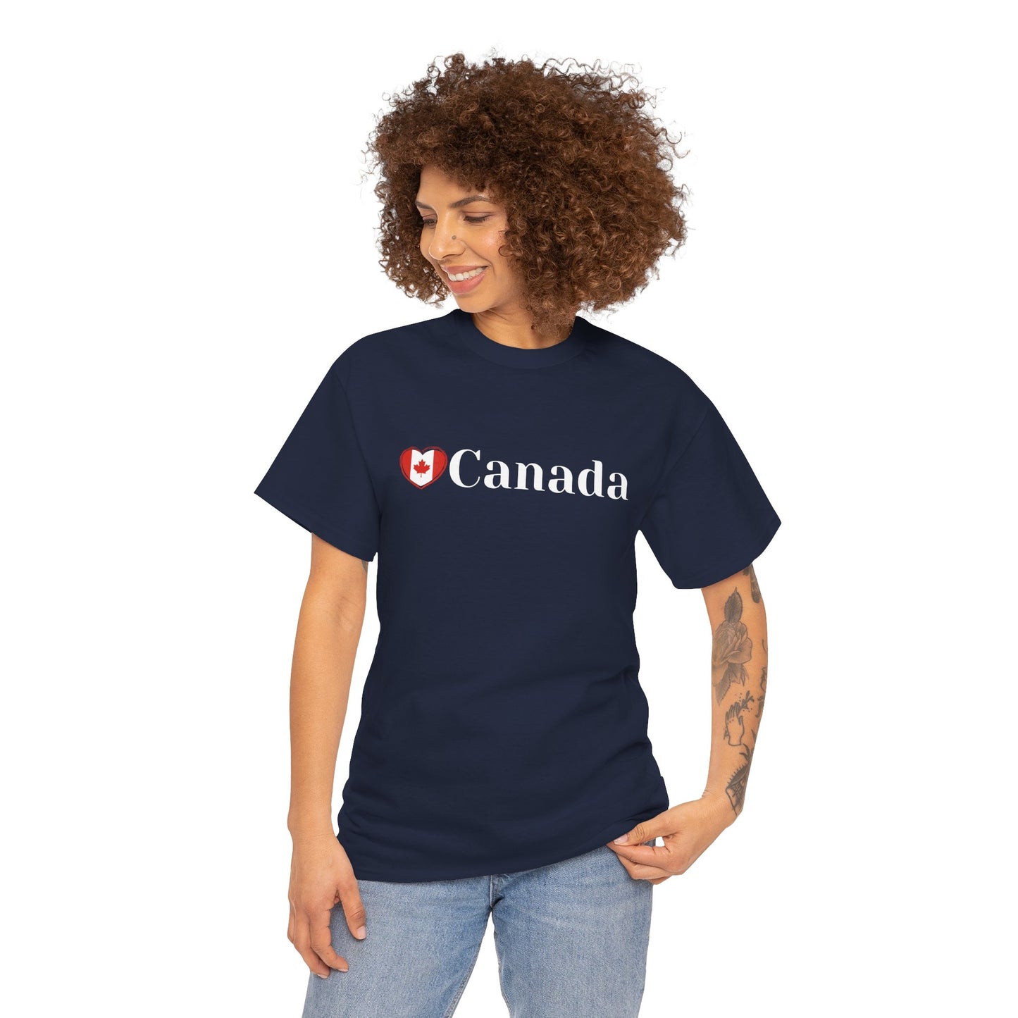 Love Canada Heart T-Shirt, Canadian Pride Tee, Canadian Independence, Proud Canadian T-Shirt, Classy Design