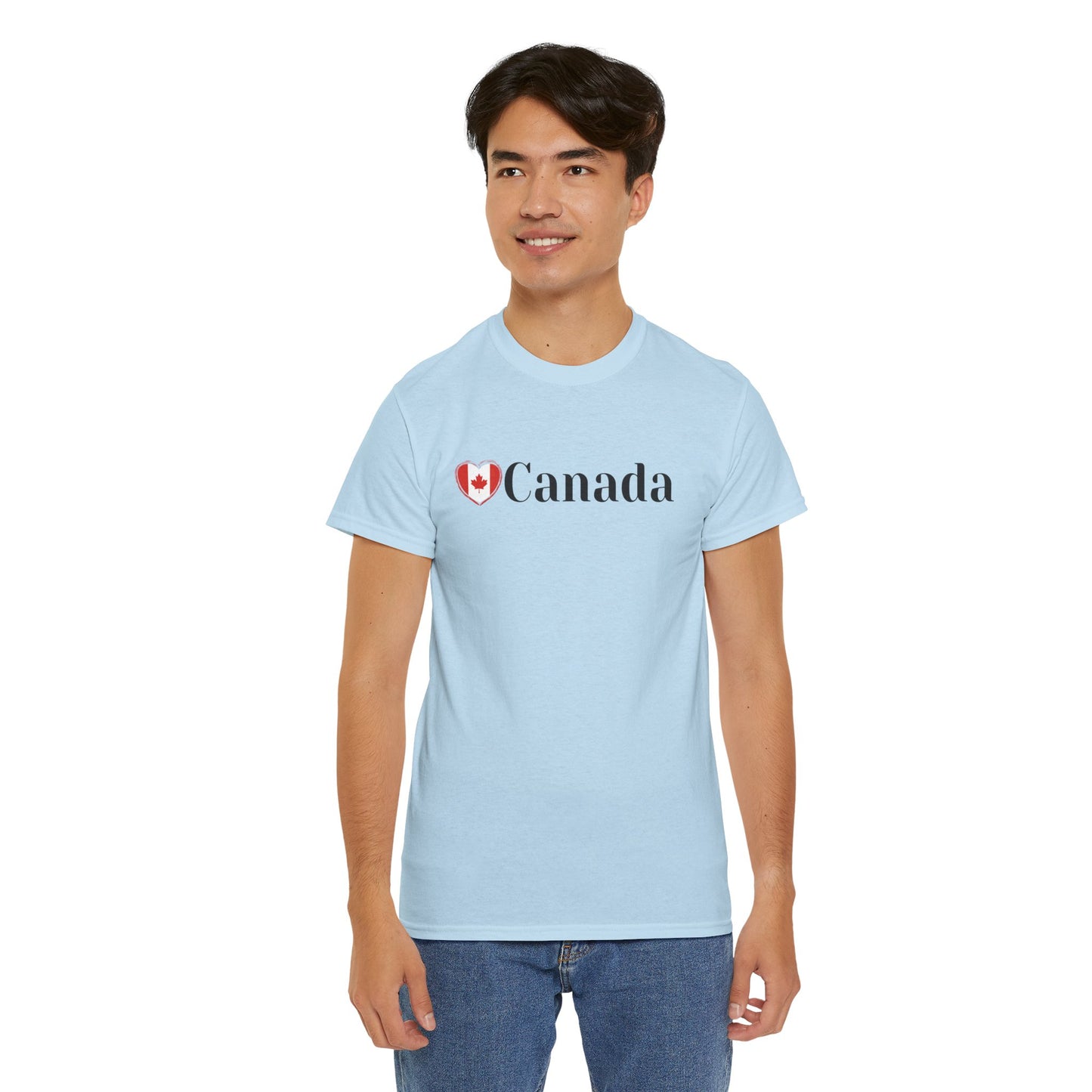 Love Canada Heart T-Shirt, Canadian Pride Tee, Canadian Independence, Proud Canadian T-Shirt, Classy Design