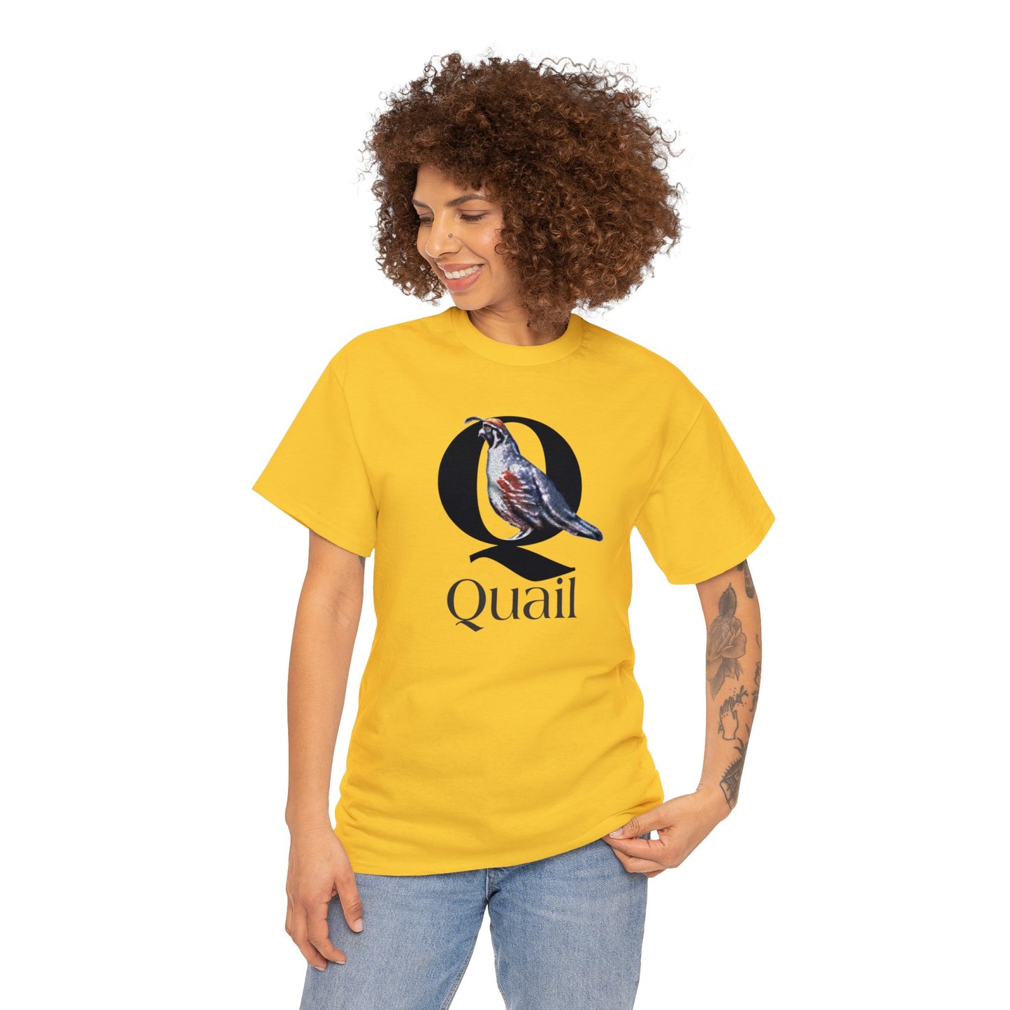 Q is for Quail t-shirt, Quail Drawing T-Shirt, Quail animal t-shirt, animal alphabet Q, animal
