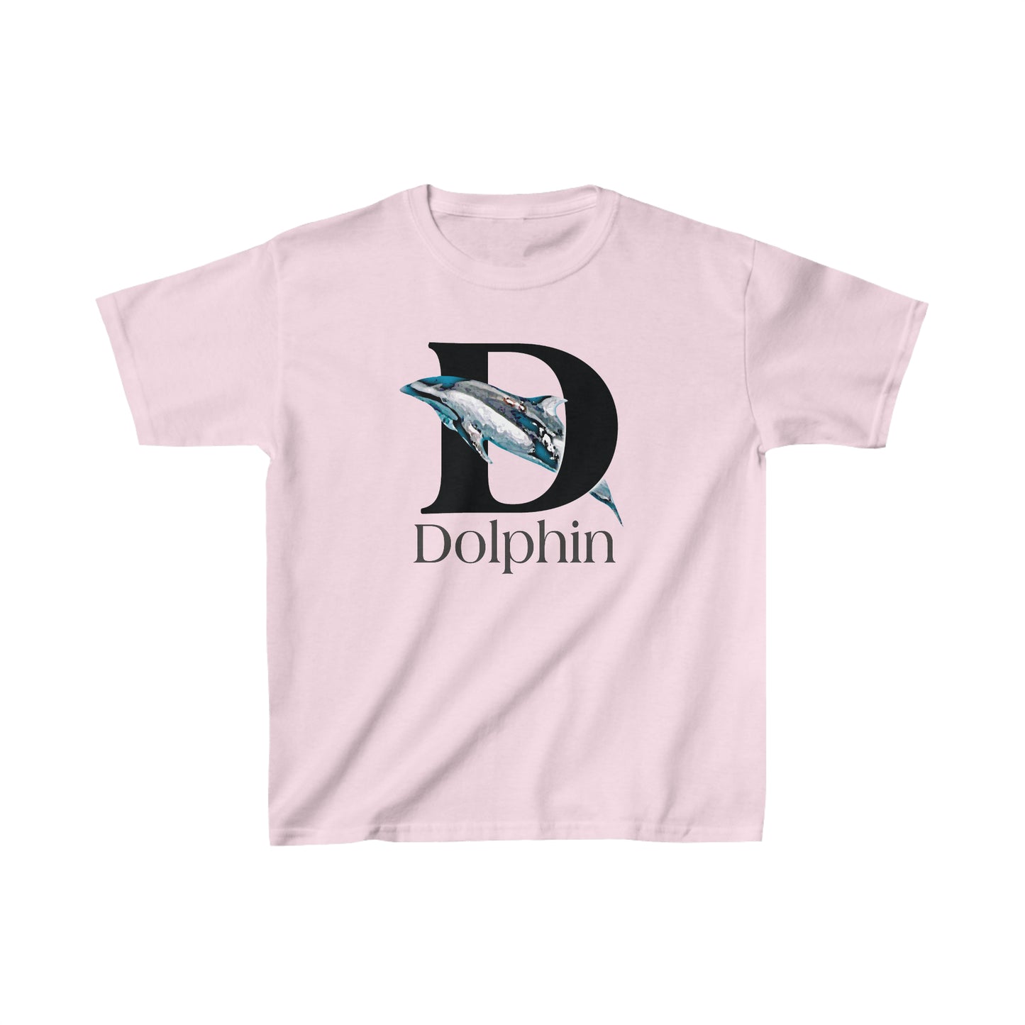 D is for Dolphin Kid's T-Shirt, Dolphin Drawing T-Shirt, Dolphin Lovers shirt, Dolphin illustration, animal t-shirt, animal alphabet T