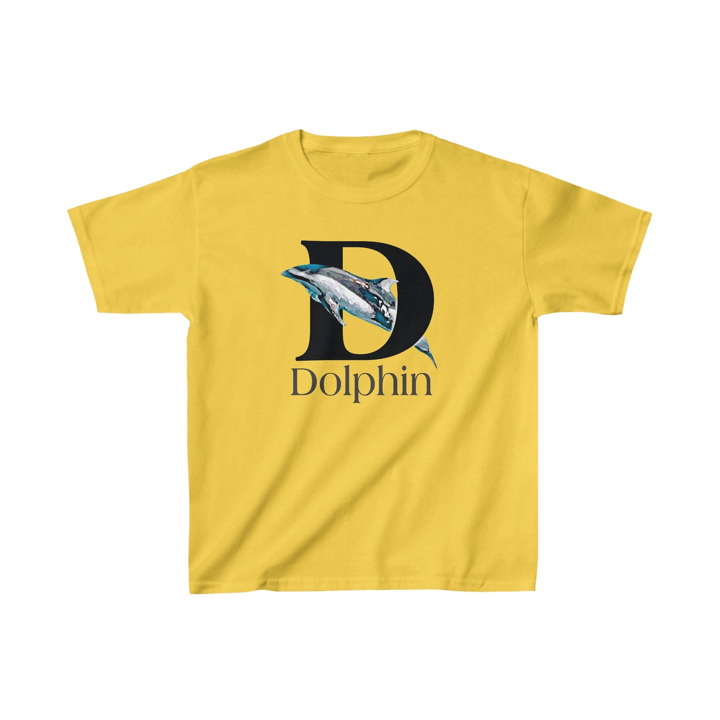 D is for Dolphin Kid's T-Shirt, Dolphin Drawing T-Shirt, Dolphin Lovers shirt, Dolphin illustration, animal t-shirt, animal alphabet T