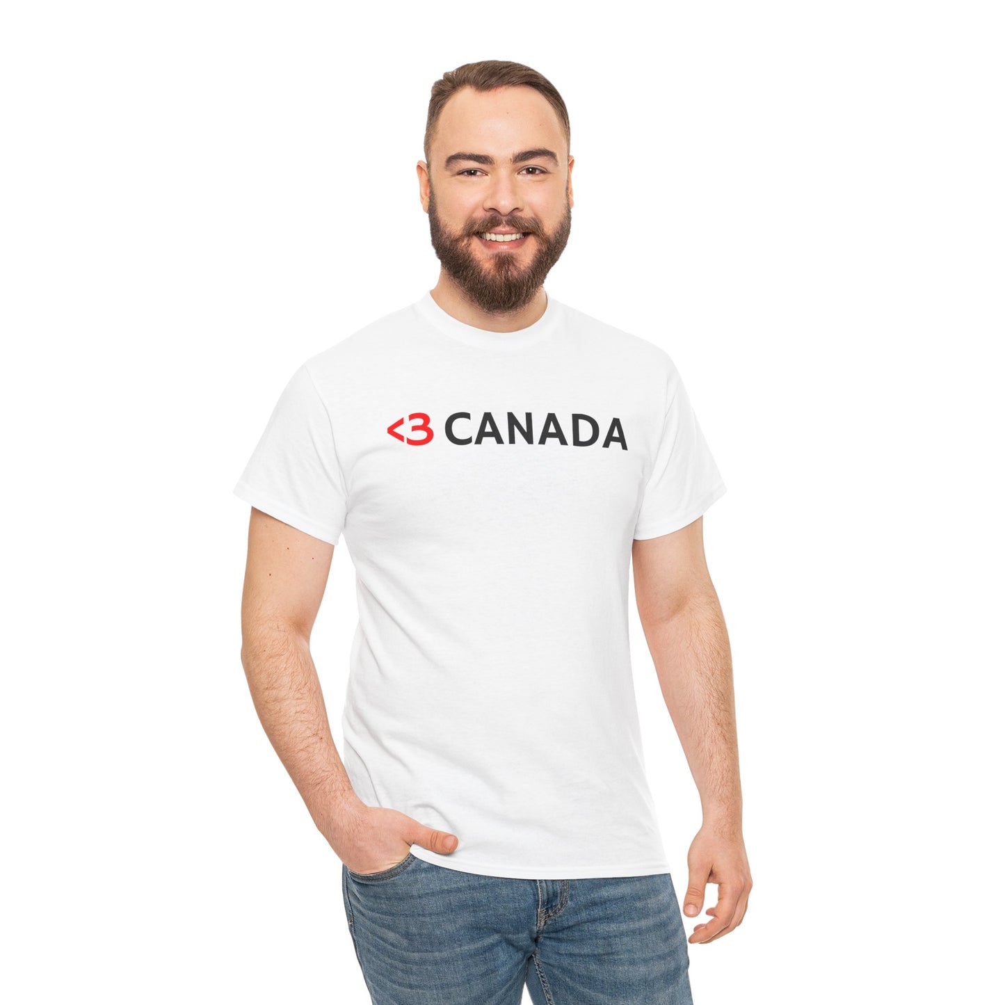 Love <3 Canada Text Emoticon Heart Flag T-Shirt, Canadian Pride, Classic Look, Tasteful design, Canada is not the 51st State of America,