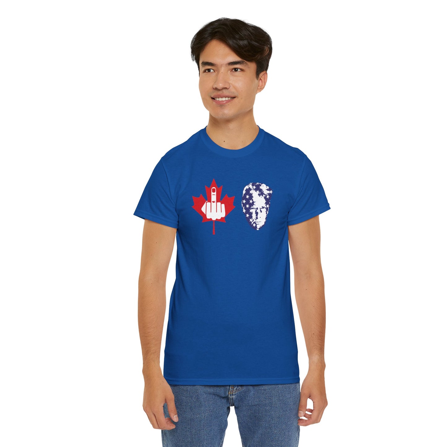 F Trump Canada Gives the Middle Finger to the Convicted Felon, Canadians Against 51st State, Political Adult Humor T-Shirt