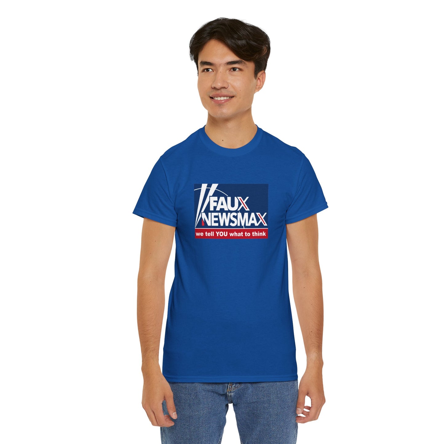 Fox Faux Newsmax X, News Political Parody T-Shirt, We Tell You What to Think, Spoof of Trio of Misleading News Organizations