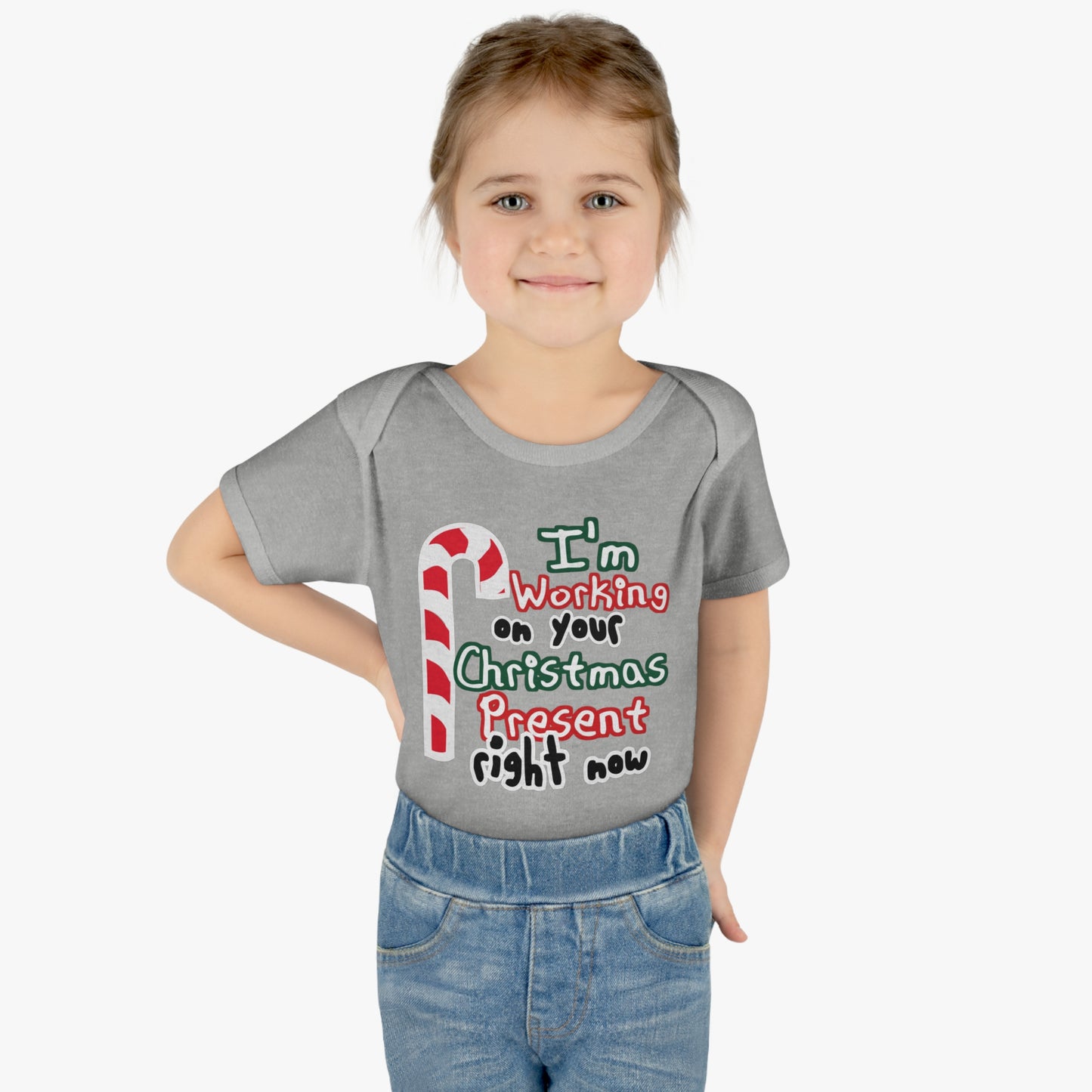 I'm working on Your Christmas Present Right Now Infant Toddler One Piece Body Suit, Christmas Baby Gift, Funny Baby T-Shirt, Christmas Tee