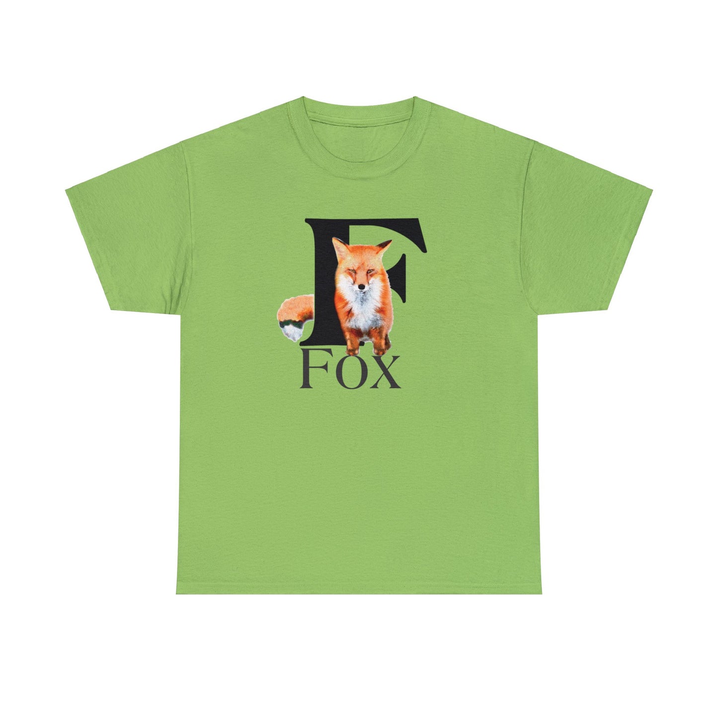 F is for Fox T-Shirt, Animal Letter F Tee, cute Fuzzy Fox Tee, Fox Drawing T-Shirt, animal t-shirt,