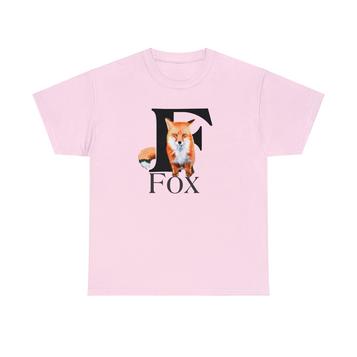 F is for Fox T-Shirt, Animal Letter F Tee, cute Fuzzy Fox Tee, Fox Drawing T-Shirt, animal t-shirt,