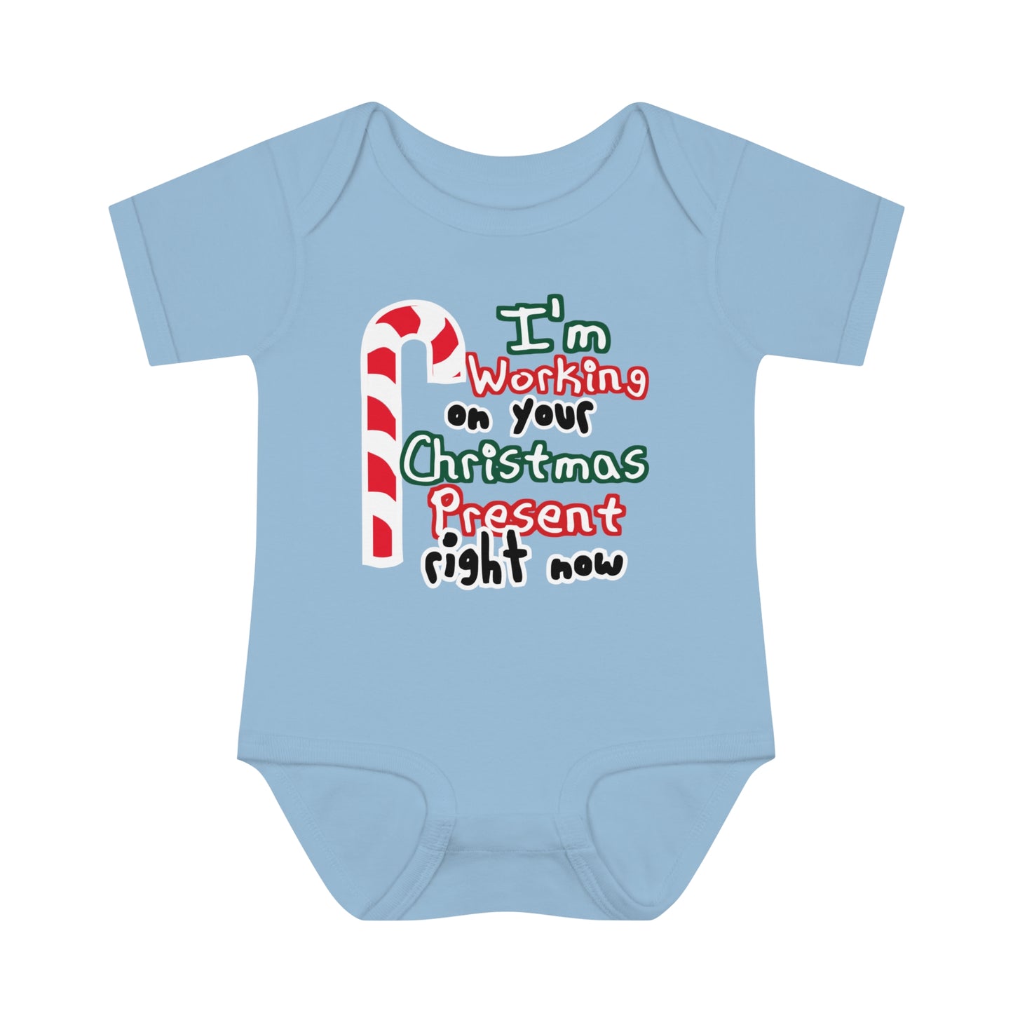 I'm working on Your Christmas Present Right Now Infant Toddler One Piece Body Suit, Christmas Baby Gift, Funny Baby T-Shirt, Christmas Tee