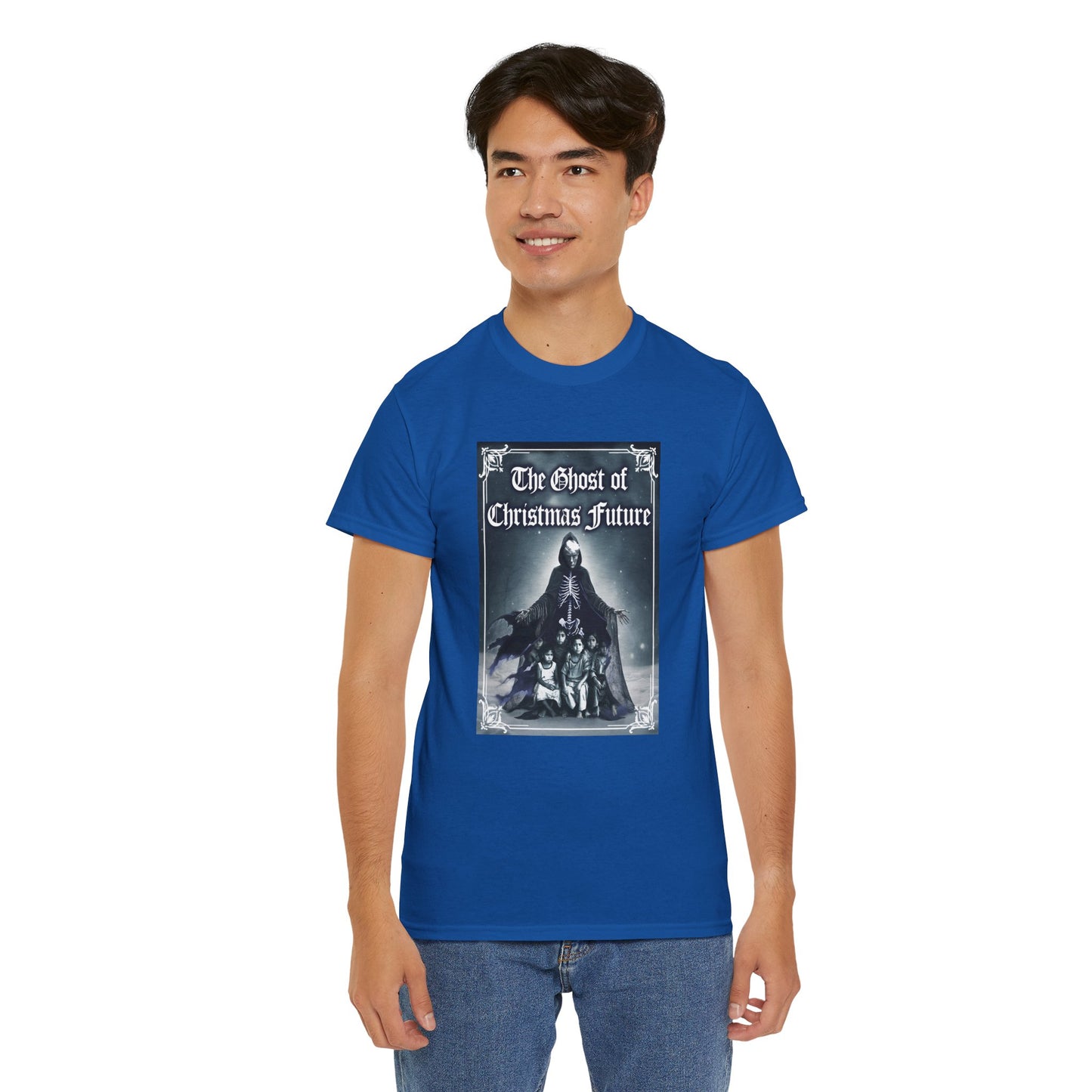 Donald Trump Parody T-Shirt Ghost of Christmas Future, A Christmas Carol Parody, President is Scary Spirt of Things to Come, Deporting Migrant Children, Sad