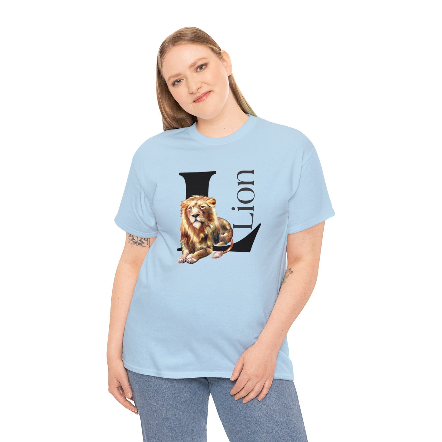 L is for Lion T-Shirt, Lion Drawing T-Shirt, Illustration of Lion, Proud Lion animal t-shirt