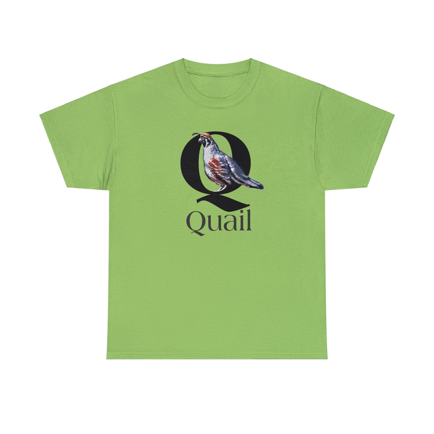 Q is for Quail t-shirt, Quail Drawing T-Shirt, Quail animal t-shirt, animal alphabet Q, animal