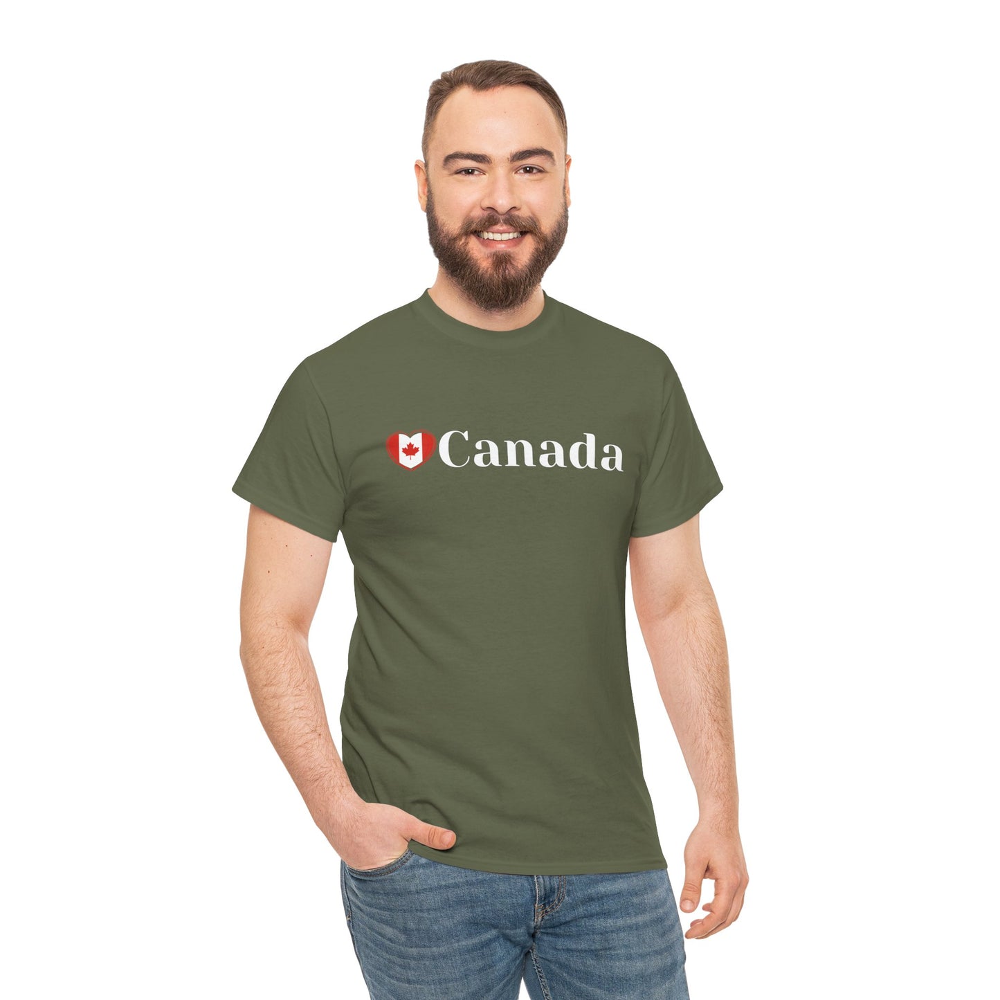 Love Canada Heart T-Shirt, Canadian Pride Tee, Canadian Independence, Proud Canadian T-Shirt, Classy Design