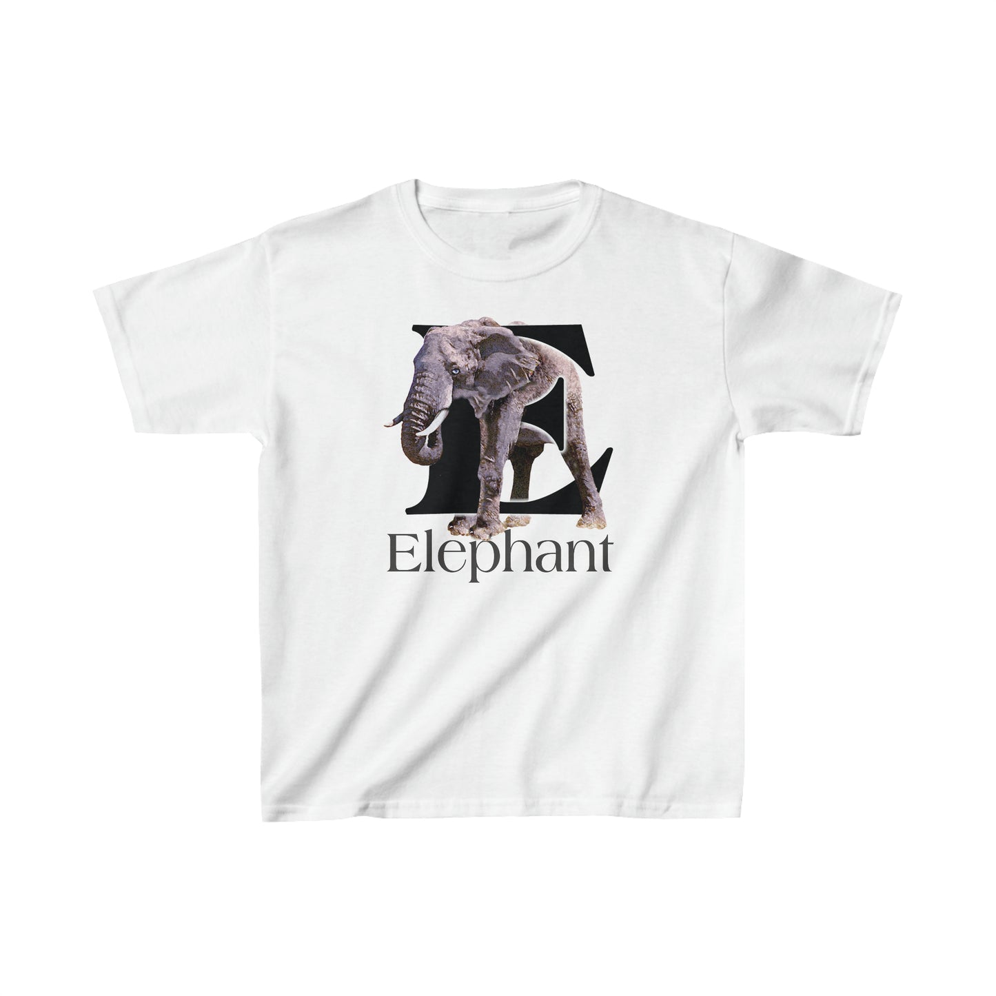 E is for Elephant, Letter E T-Shirt, Cute Elephant Tee, Pachyderm T-Shirt, Kid's Elephant Tee, animal t-shirt, animal alphabet T