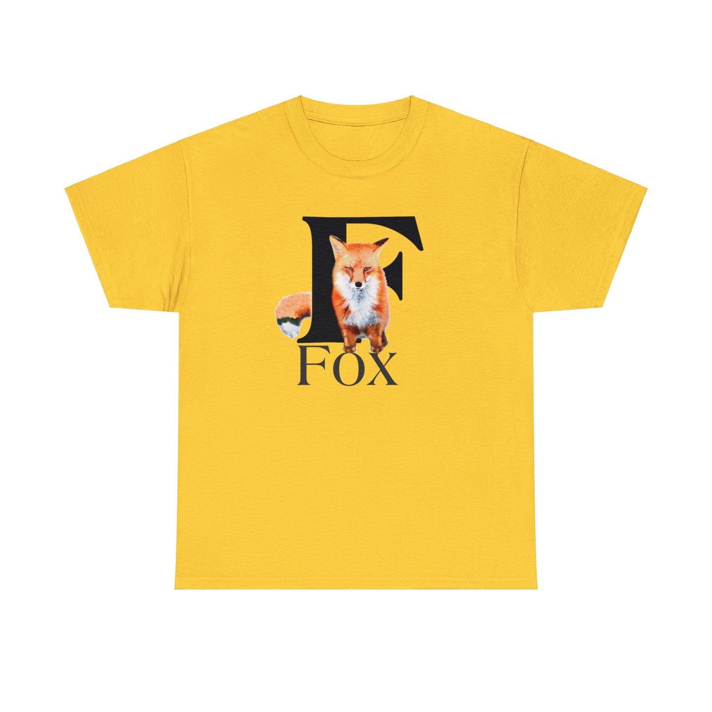 F is for Fox T-Shirt, Animal Letter F Tee, cute Fuzzy Fox Tee, Fox Drawing T-Shirt, animal t-shirt,