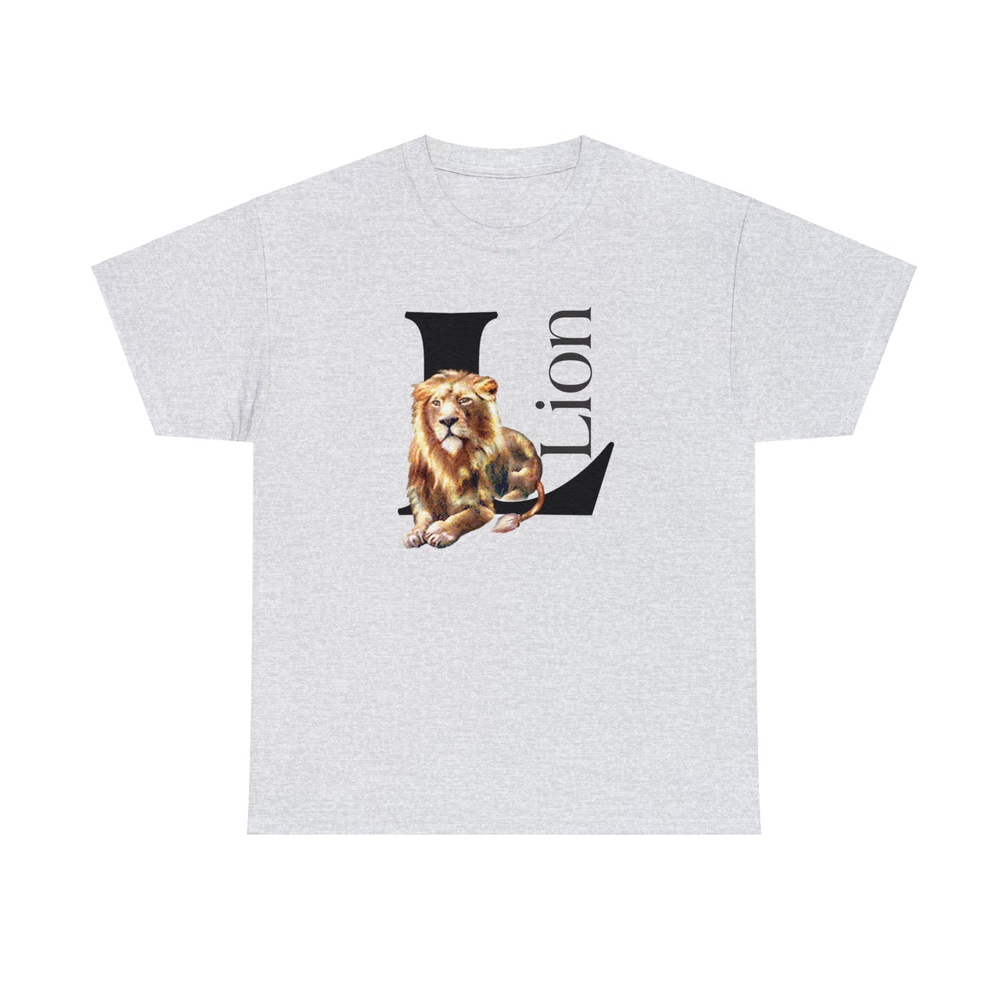 L is for Lion T-Shirt, Lion Drawing T-Shirt, Illustration of Lion, Proud Lion animal t-shirt