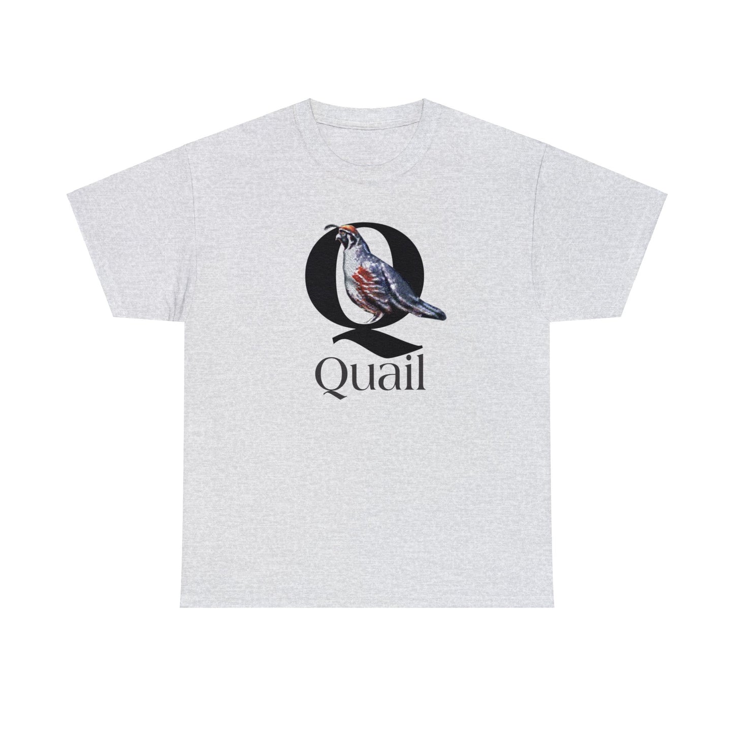 Q is for Quail t-shirt, Quail Drawing T-Shirt, Quail animal t-shirt, animal alphabet Q, animal