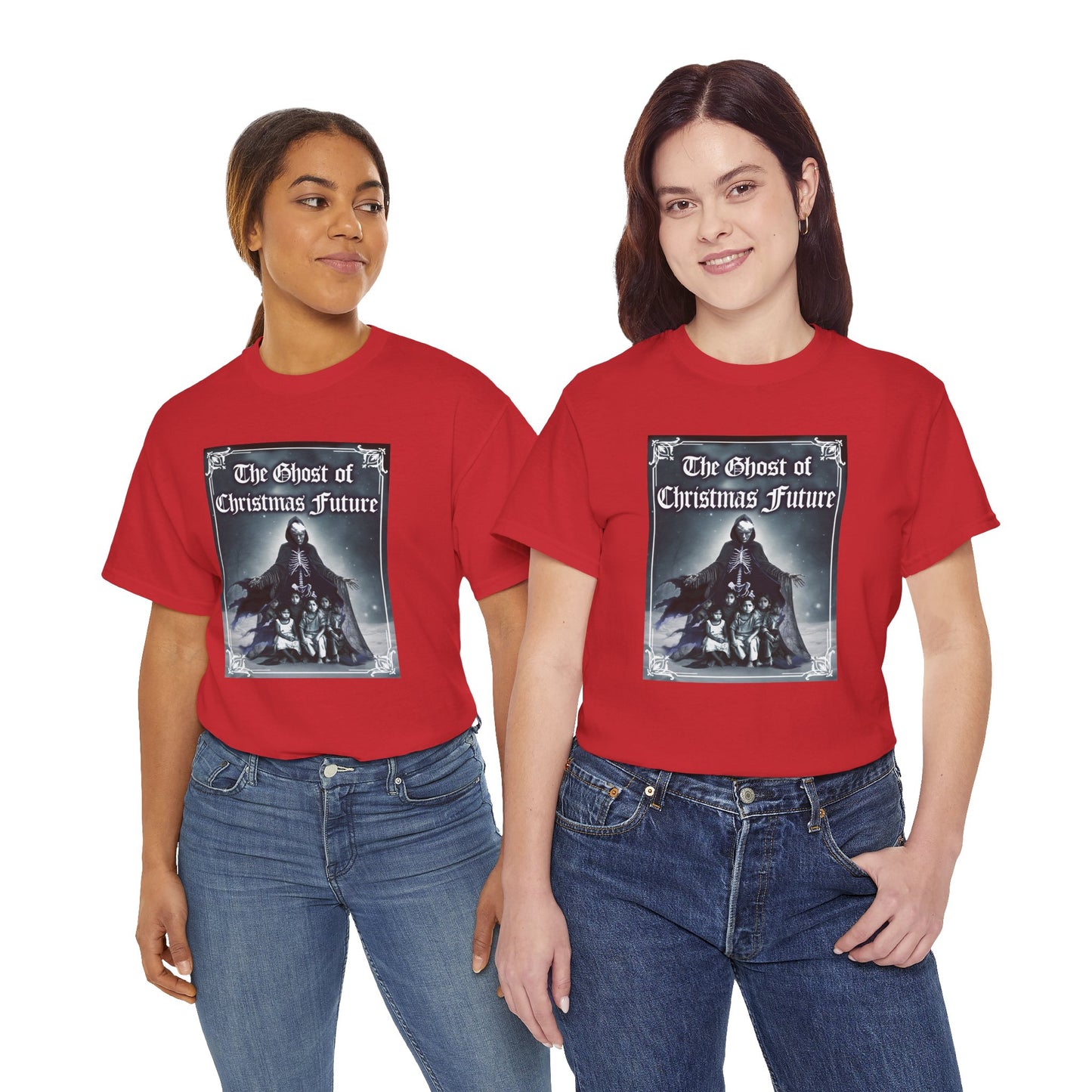 Donald Trump Parody T-Shirt Ghost of Christmas Future, A Christmas Carol Parody, President is Scary Spirt of Things to Come, Deporting Migrant Children, Sad