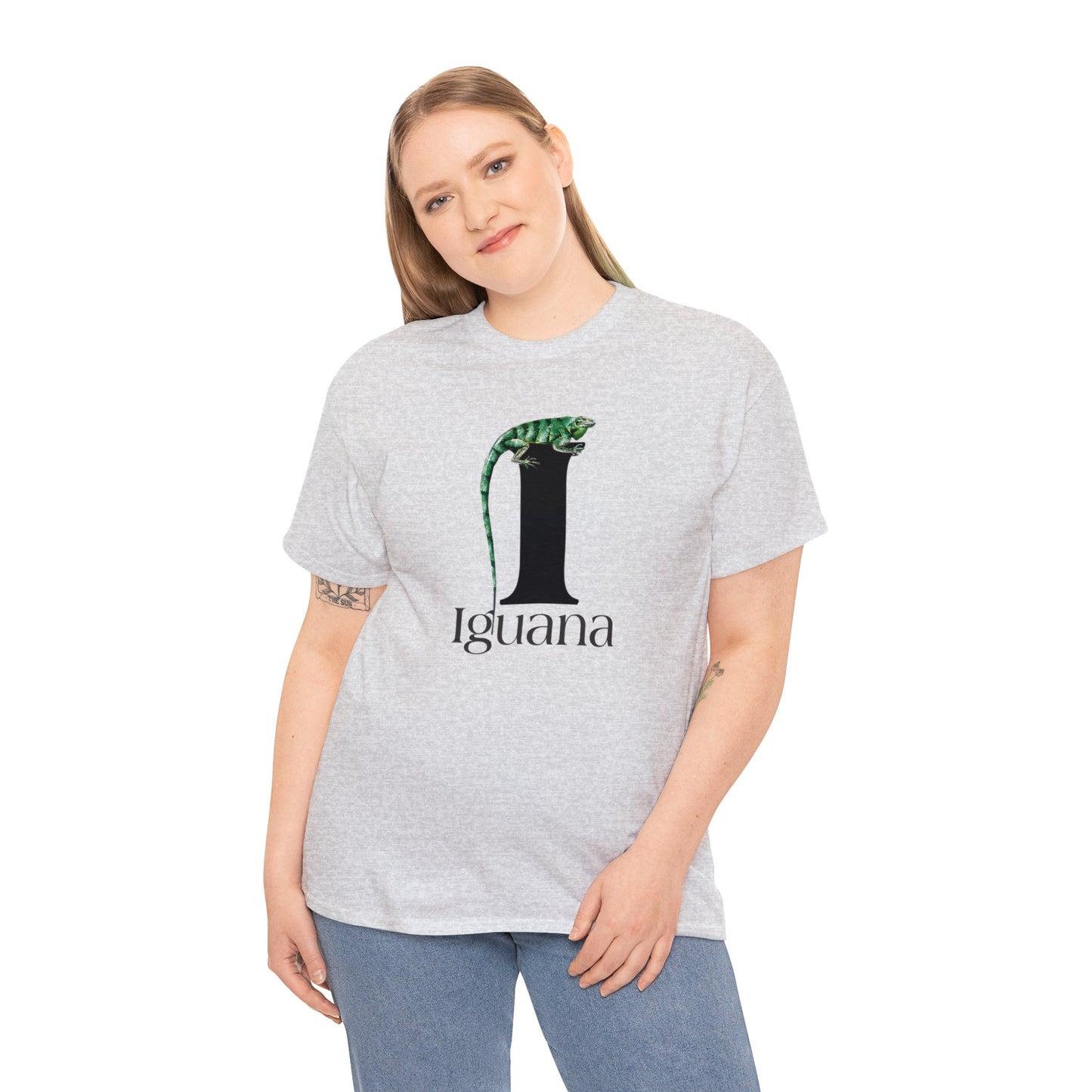 I is for Iguana, Iguana Perched on Letter I, Iguana Lovers, Iguana Drawing T-Shirt, animal t-shirt