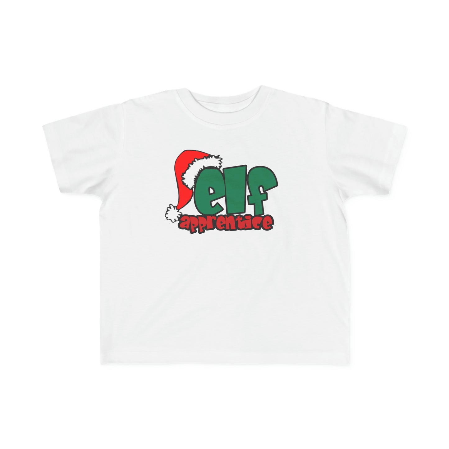 Elf Apprentice,  Cute Toddler Tee, Christmas t-shirt, Little Boy or Girl gift, Red and green, Santa Hat, Adorable Soft, Shower Gift