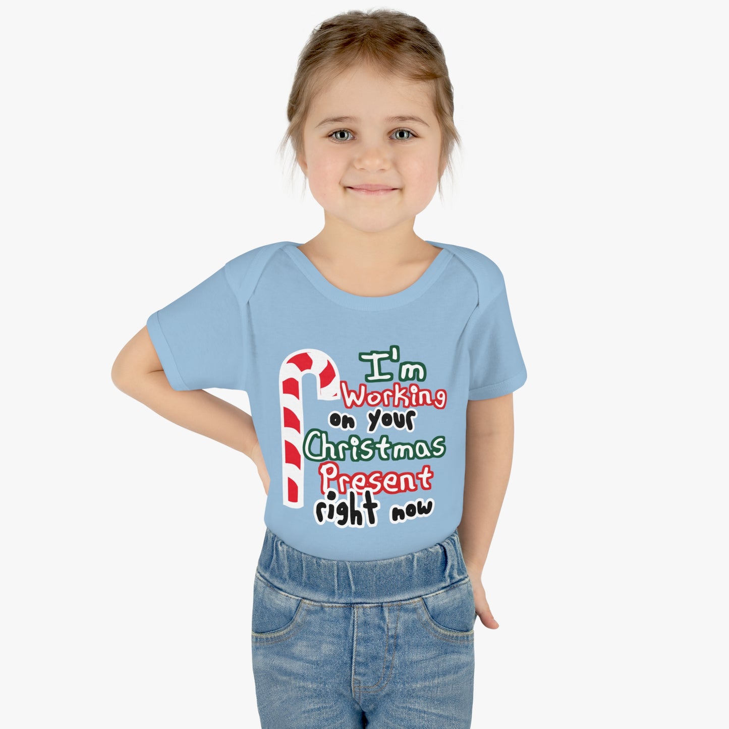 I'm working on Your Christmas Present Right Now Infant Toddler One Piece Body Suit, Christmas Baby Gift, Funny Baby T-Shirt, Christmas Tee