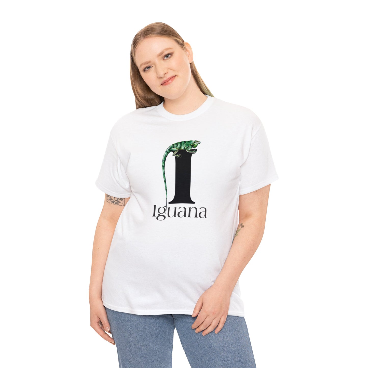 I is for Iguana, Iguana Perched on Letter I, Iguana Lovers, Iguana Drawing T-Shirt, animal t-shirt
