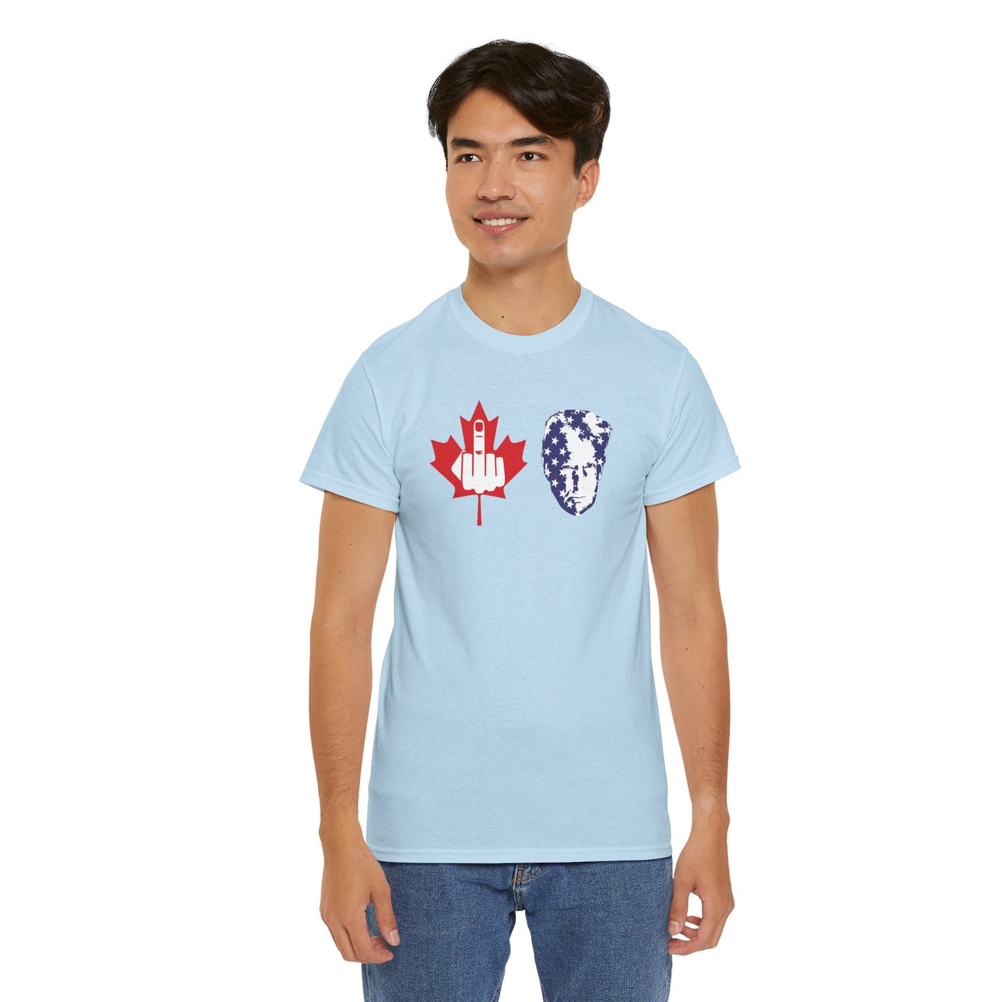 F Trump Canada Gives the Middle Finger to the Convicted Felon, Canadians Against 51st State, Political Adult Humor T-Shirt