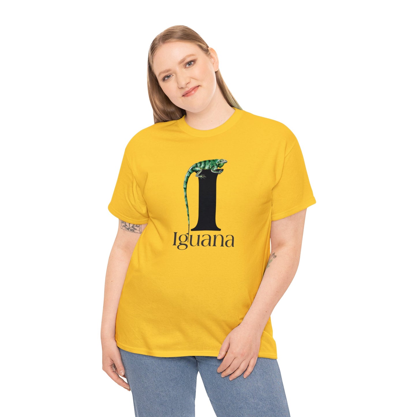 I is for Iguana, Iguana Perched on Letter I, Iguana Lovers, Iguana Drawing T-Shirt, animal t-shirt