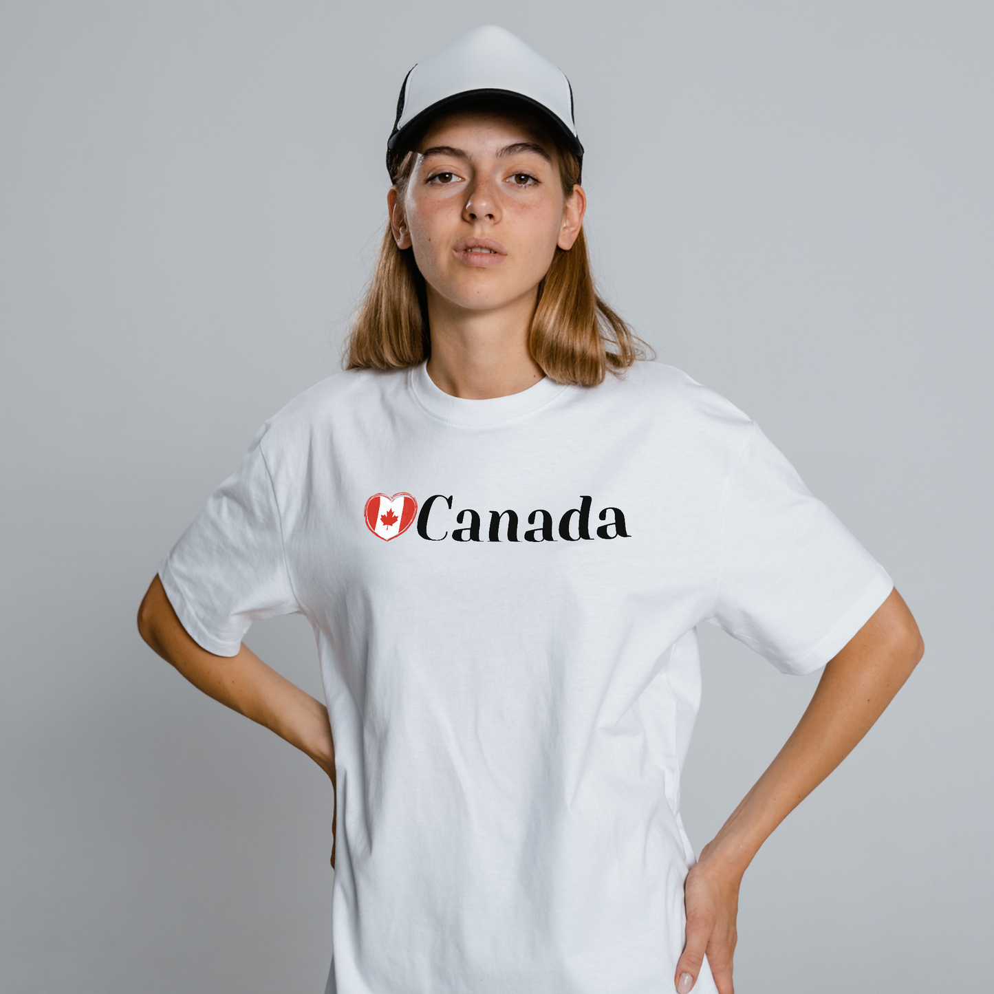 Love Canada Heart T-Shirt, Canadian Pride Tee, Canadian Independence, Proud Canadian T-Shirt, Classy Design