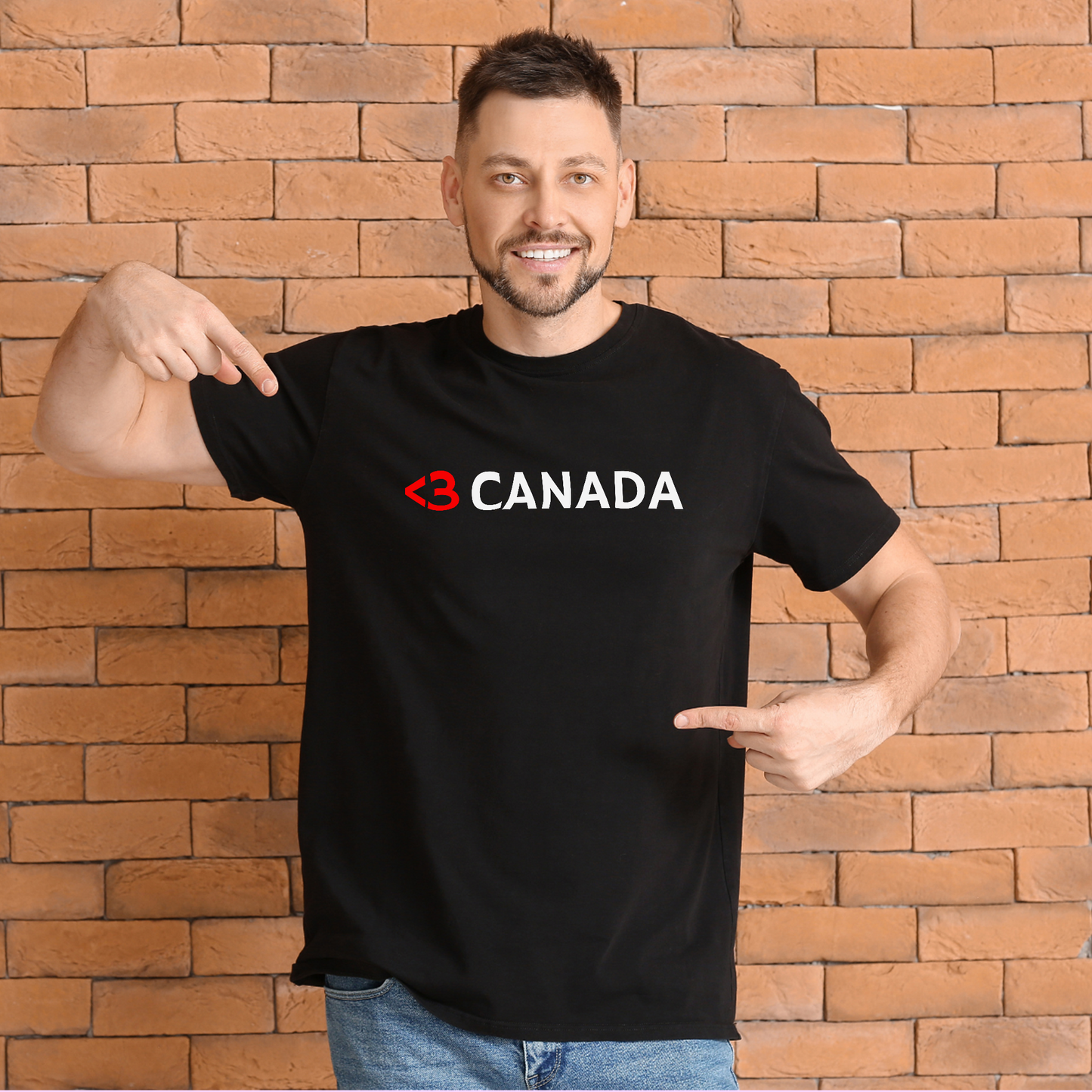 Love <3 Canada Text Emoticon Heart Flag T-Shirt, Canadian Pride, Classic Look, Tasteful design, Canada is not the 51st State of America,