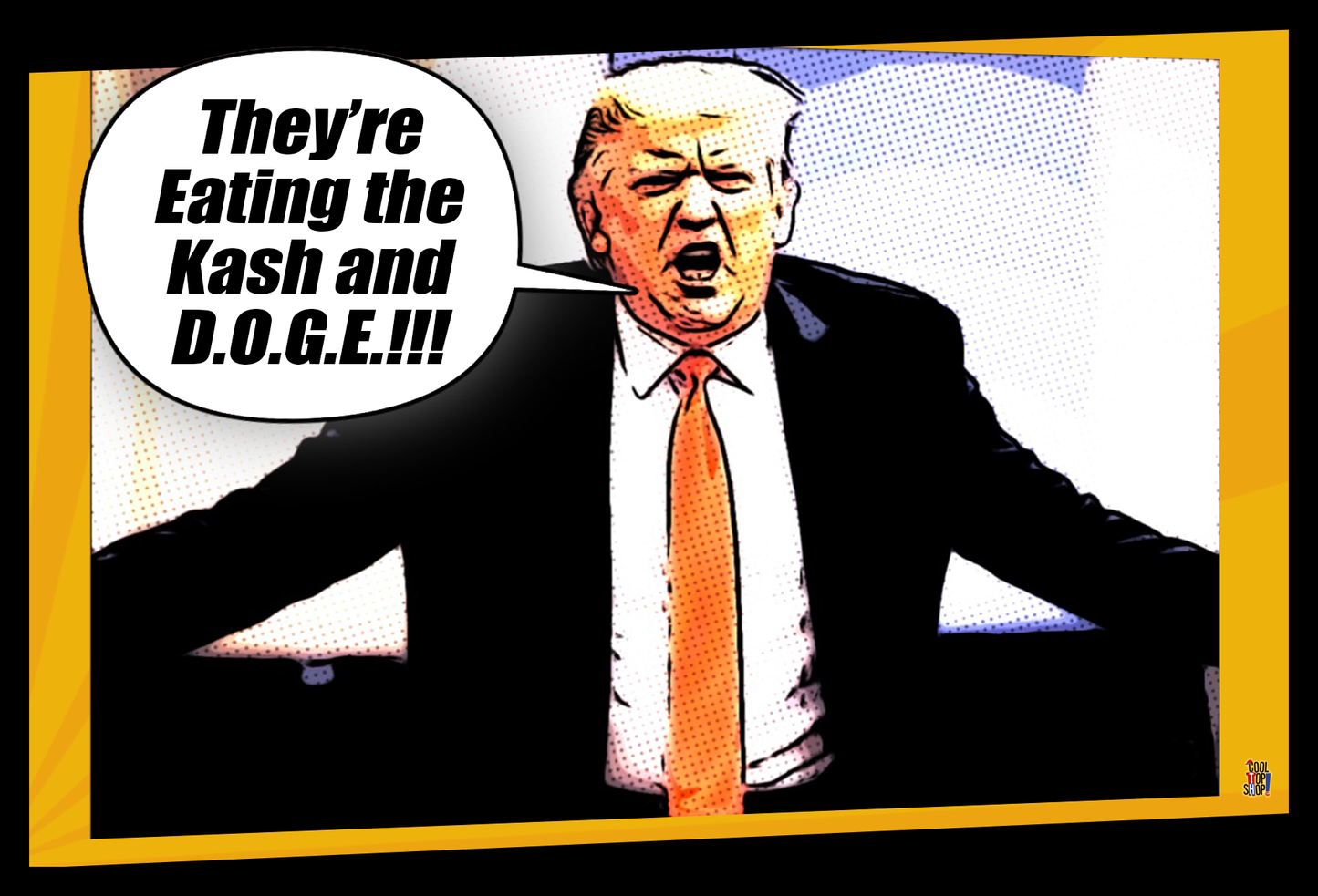 They're Eating the Kash and D.O.G.E. Funny Political Trump T-Shirt, GOP Anti-Trump Humor, F.B.I. Director Kash Patel, Efficiency Parody Tee