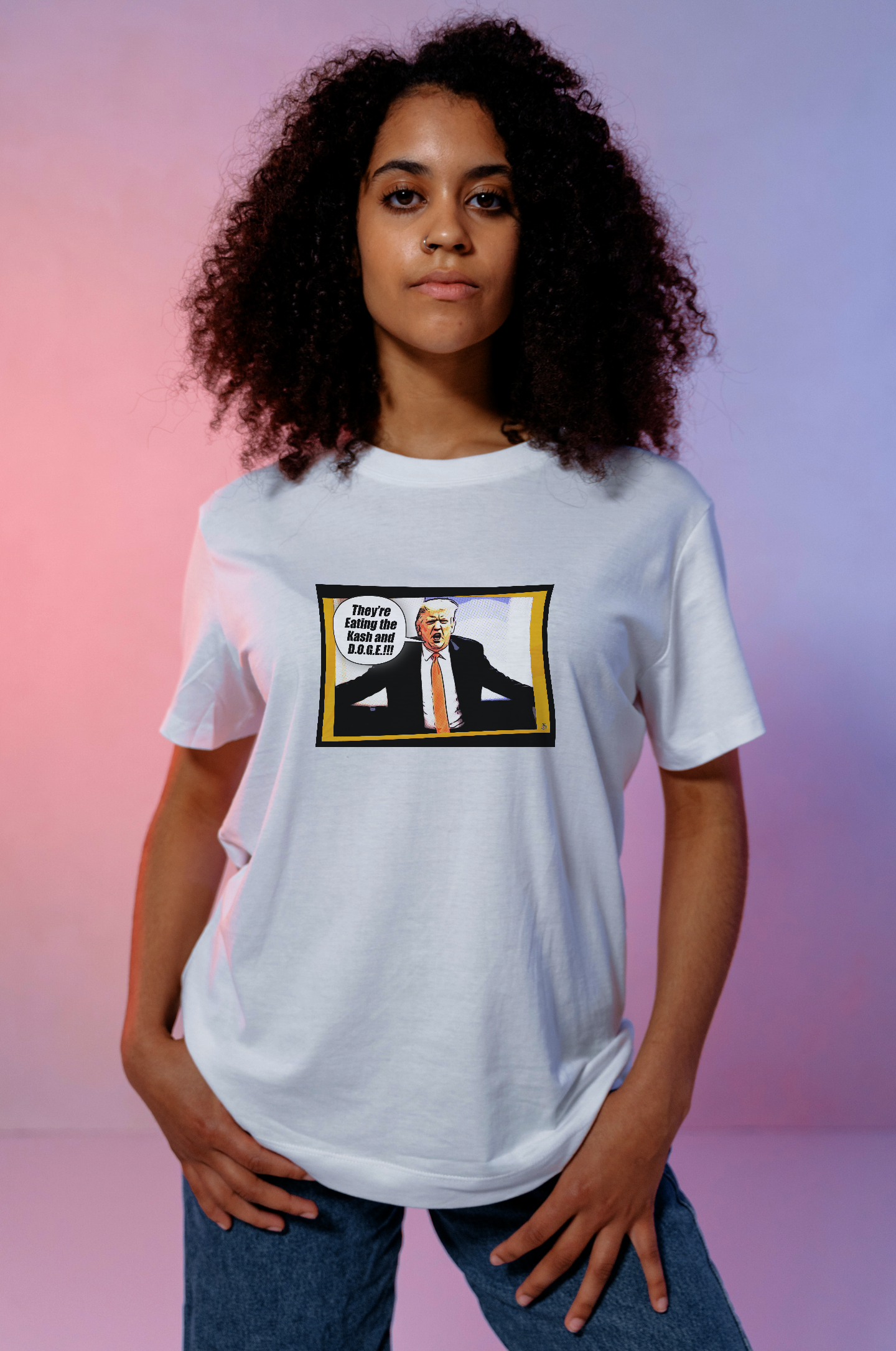 They're Eating the Kash and D.O.G.E. Funny Political Trump T-Shirt, GOP Anti-Trump Humor, F.B.I. Director Kash Patel, Efficiency Parody Tee